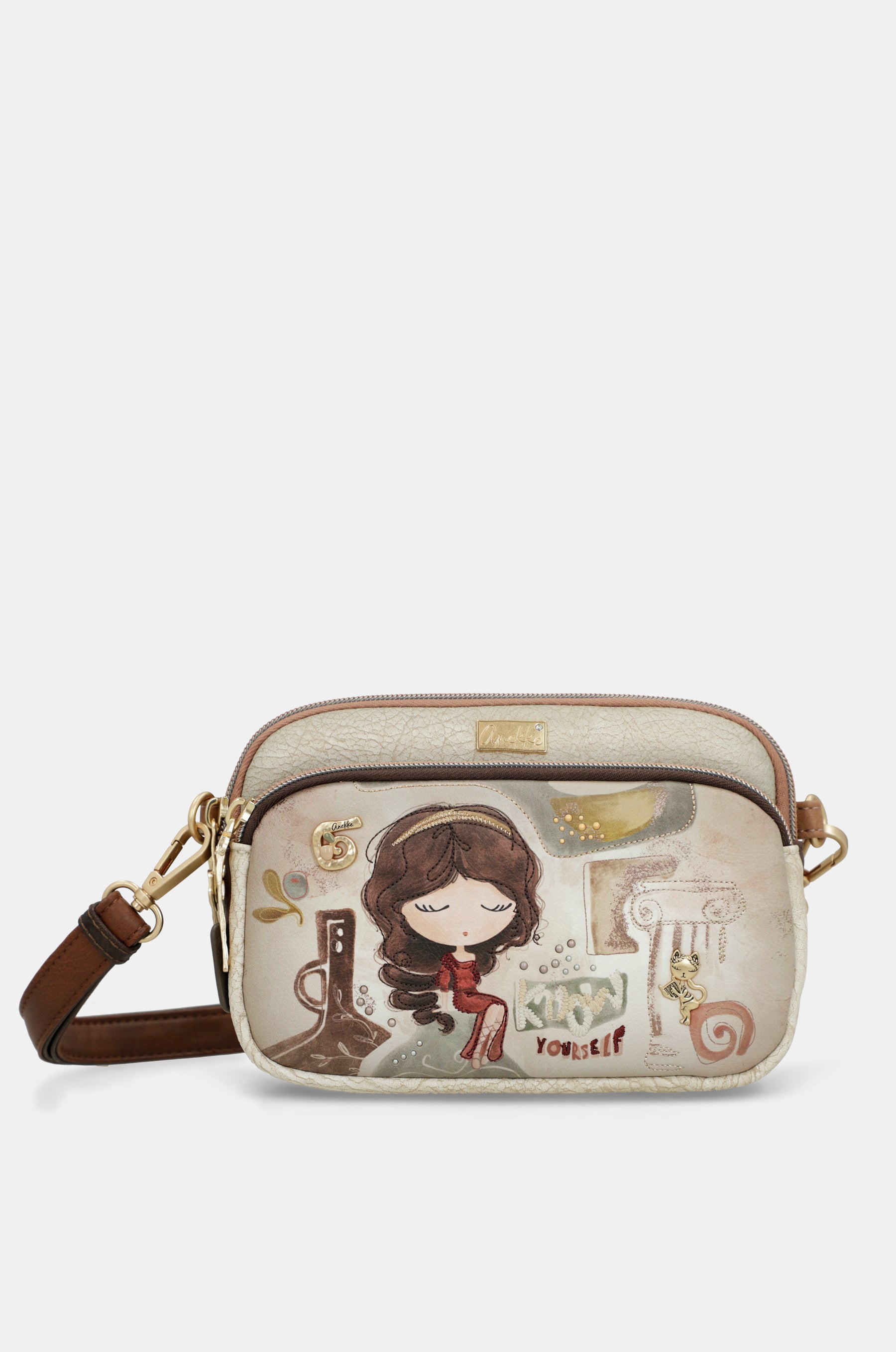 Small triple-compartment crossbody bag Muse