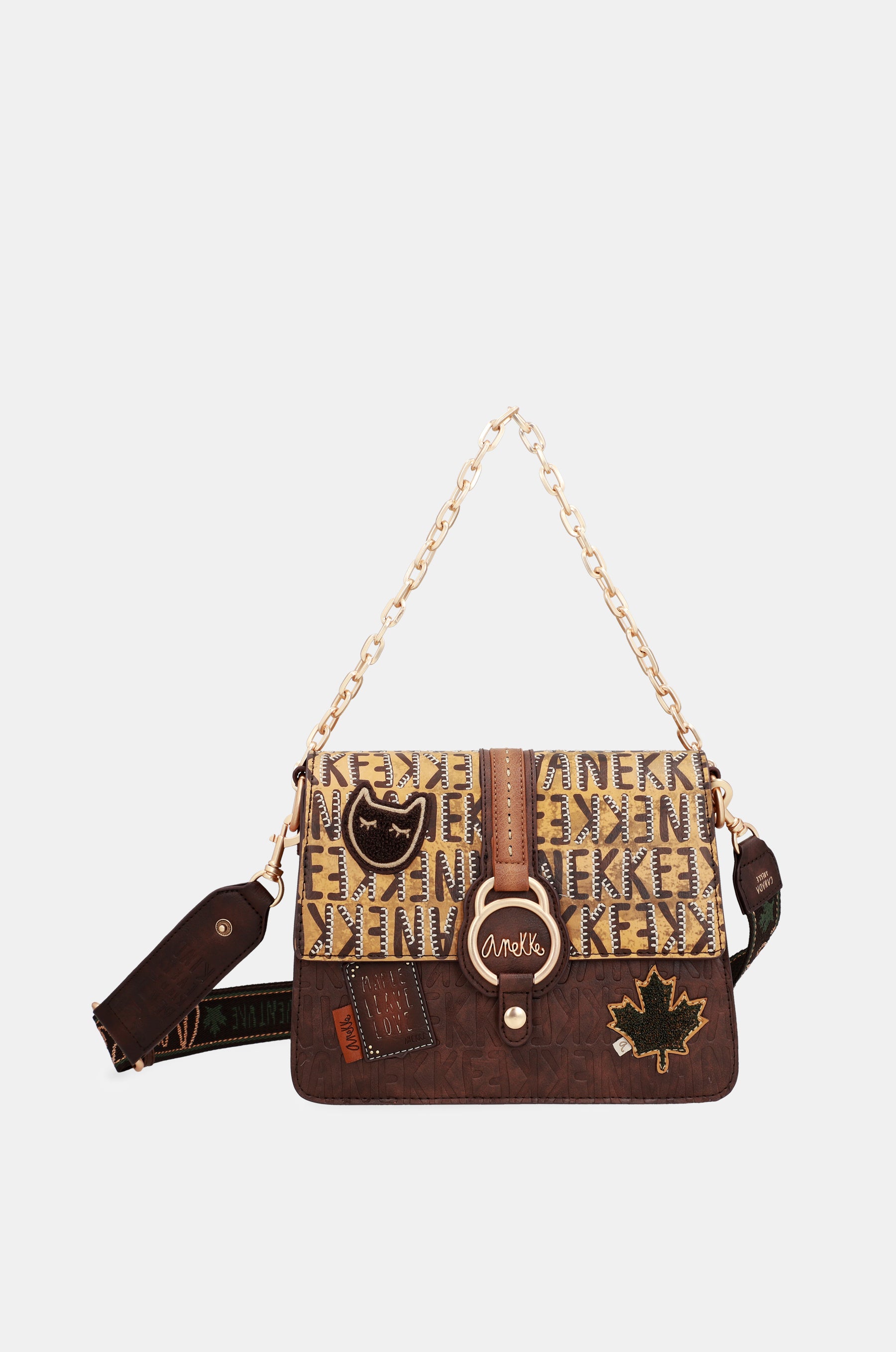 Urban brown flap shoulder bag