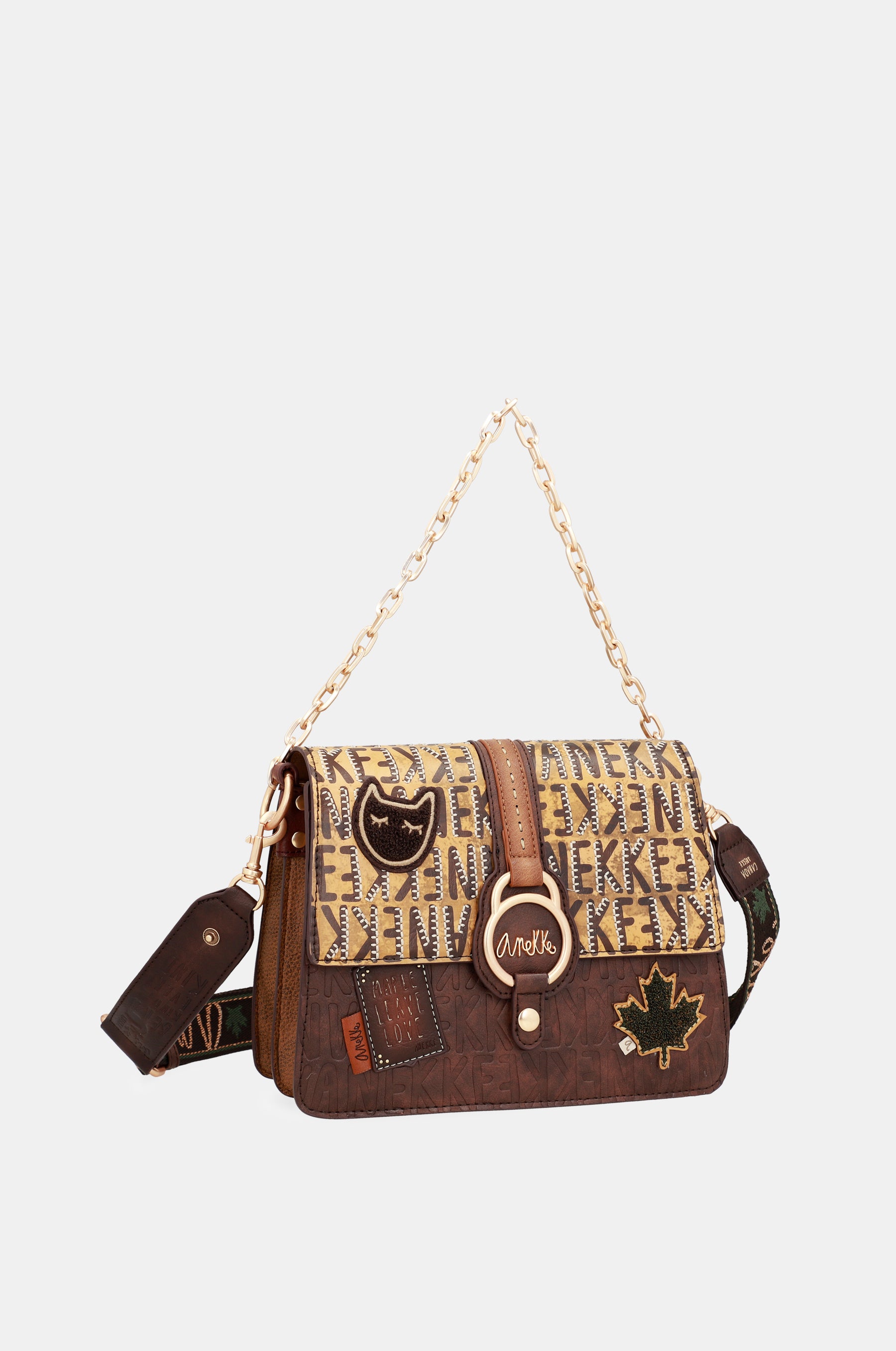 Urban brown flap shoulder bag