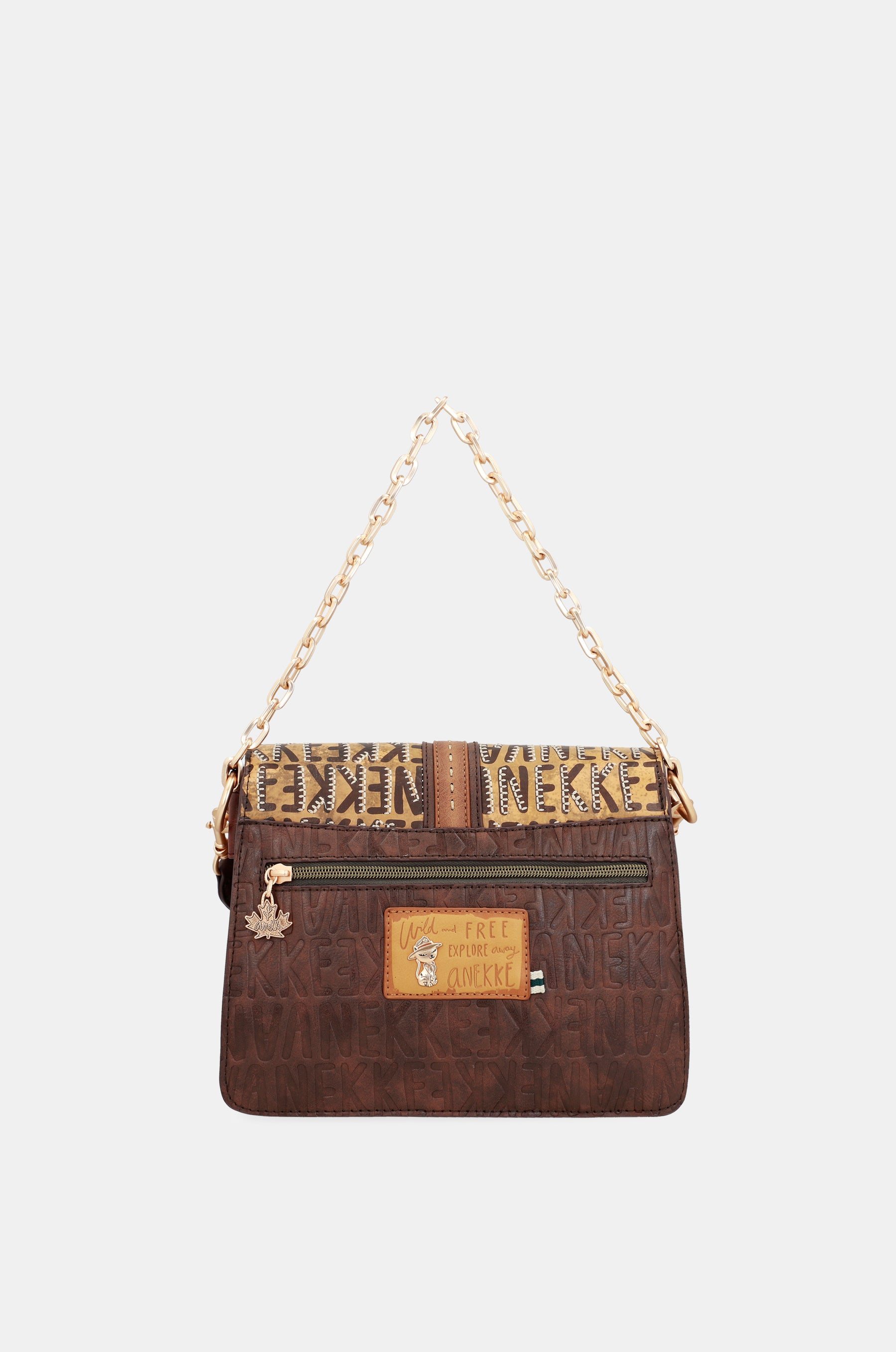Urban brown flap shoulder bag