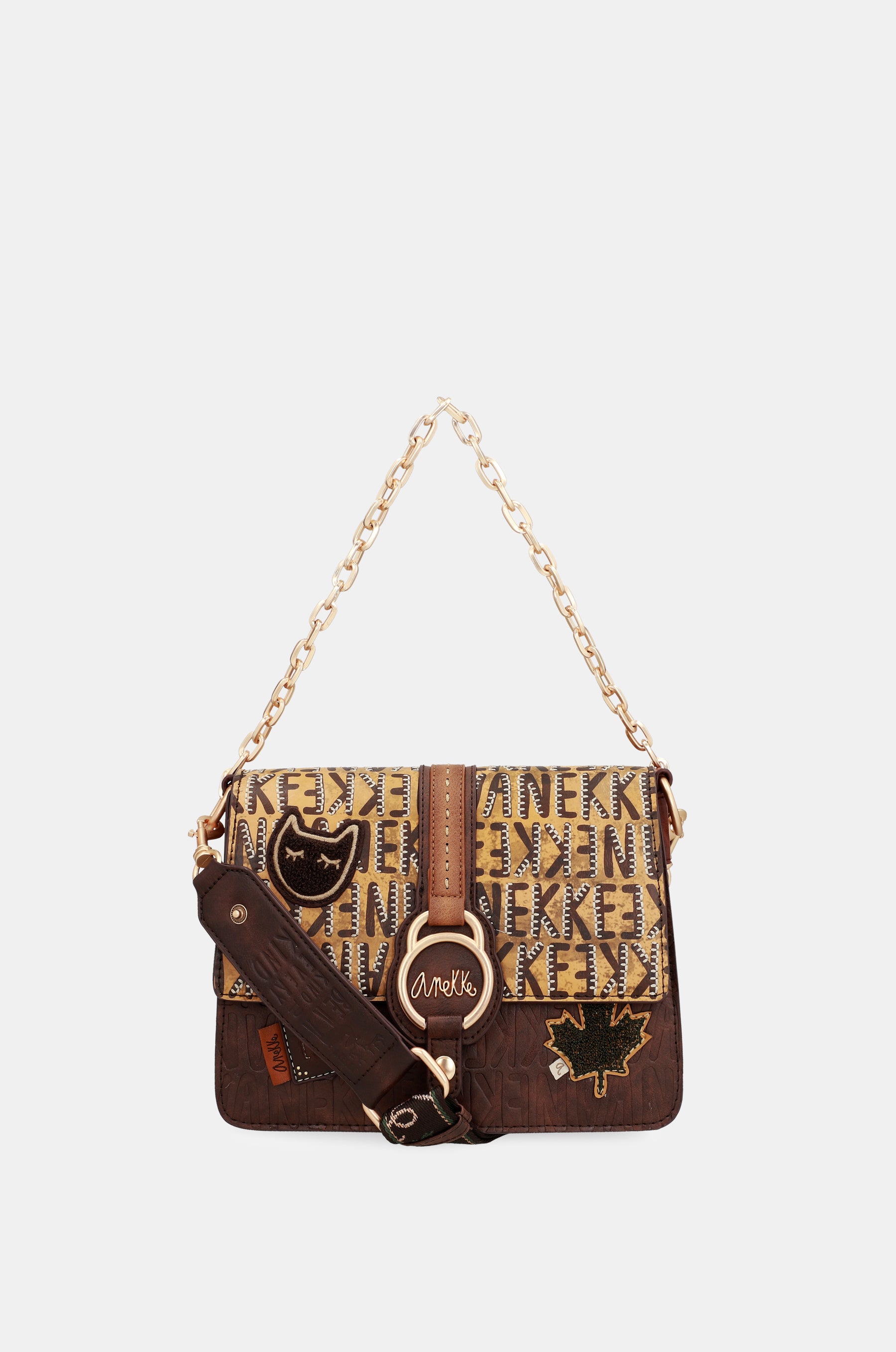 Urban brown flap shoulder bag
