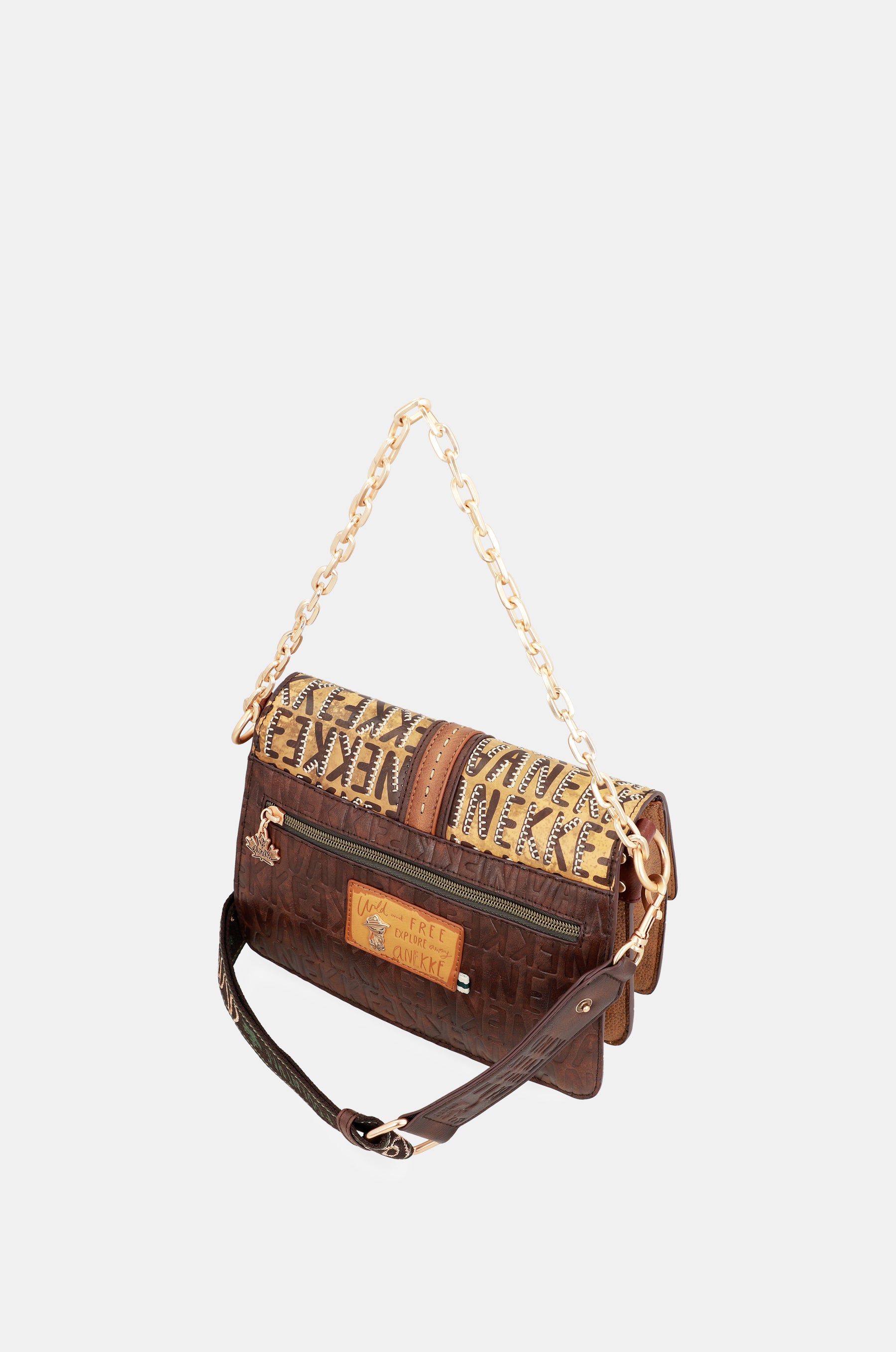 Urban brown flap shoulder bag