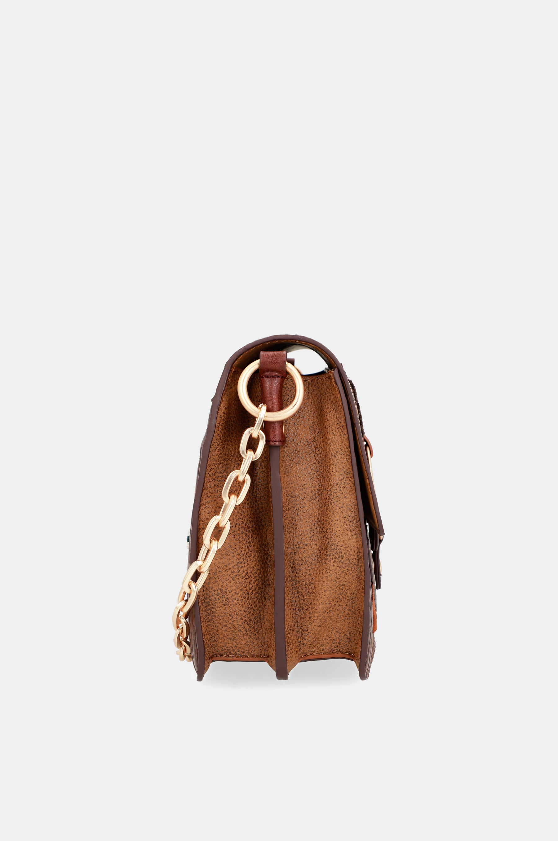 Urban brown flap shoulder bag