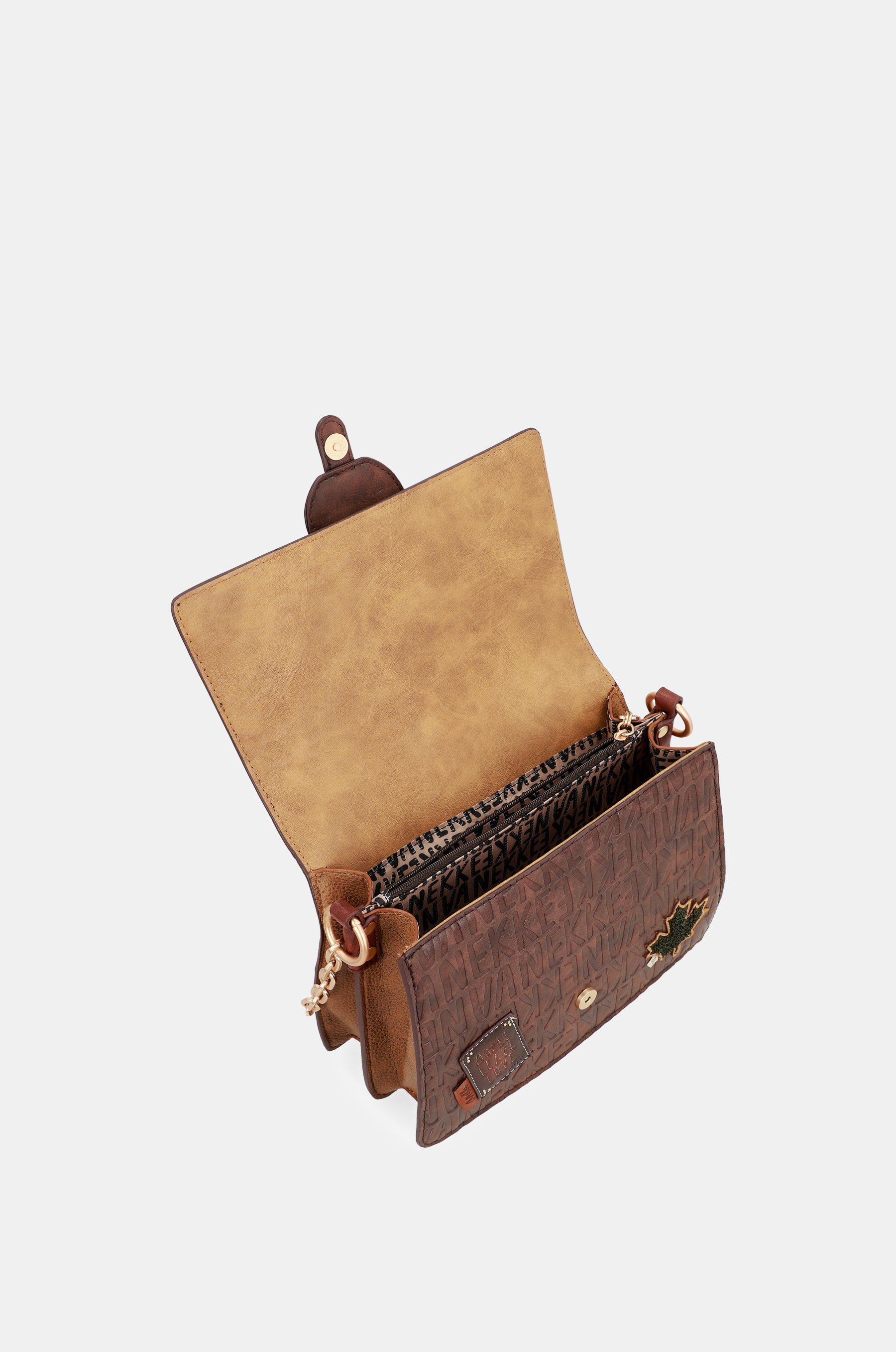 Urban brown flap shoulder bag