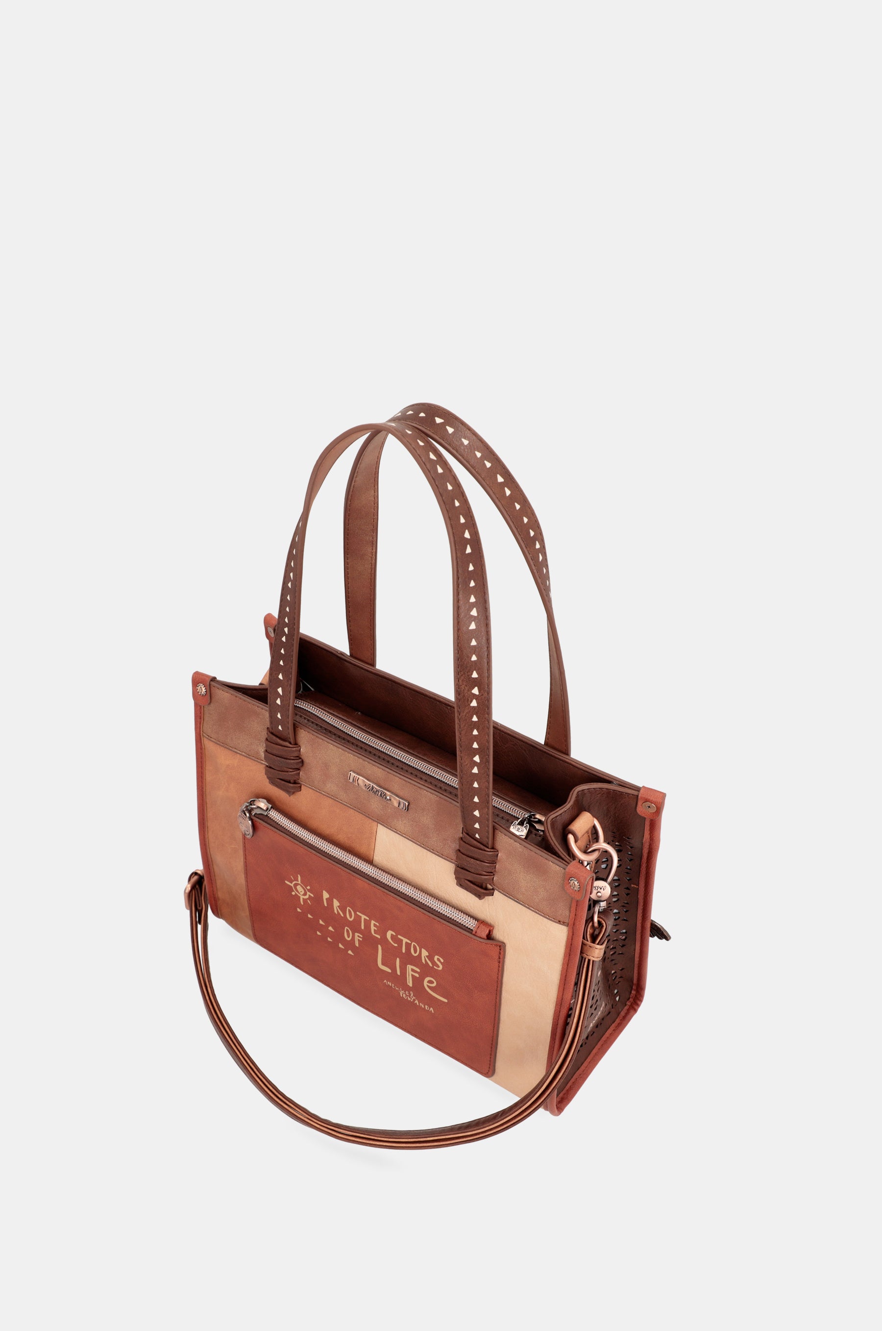 Menire printed tote bag with shoulder strap