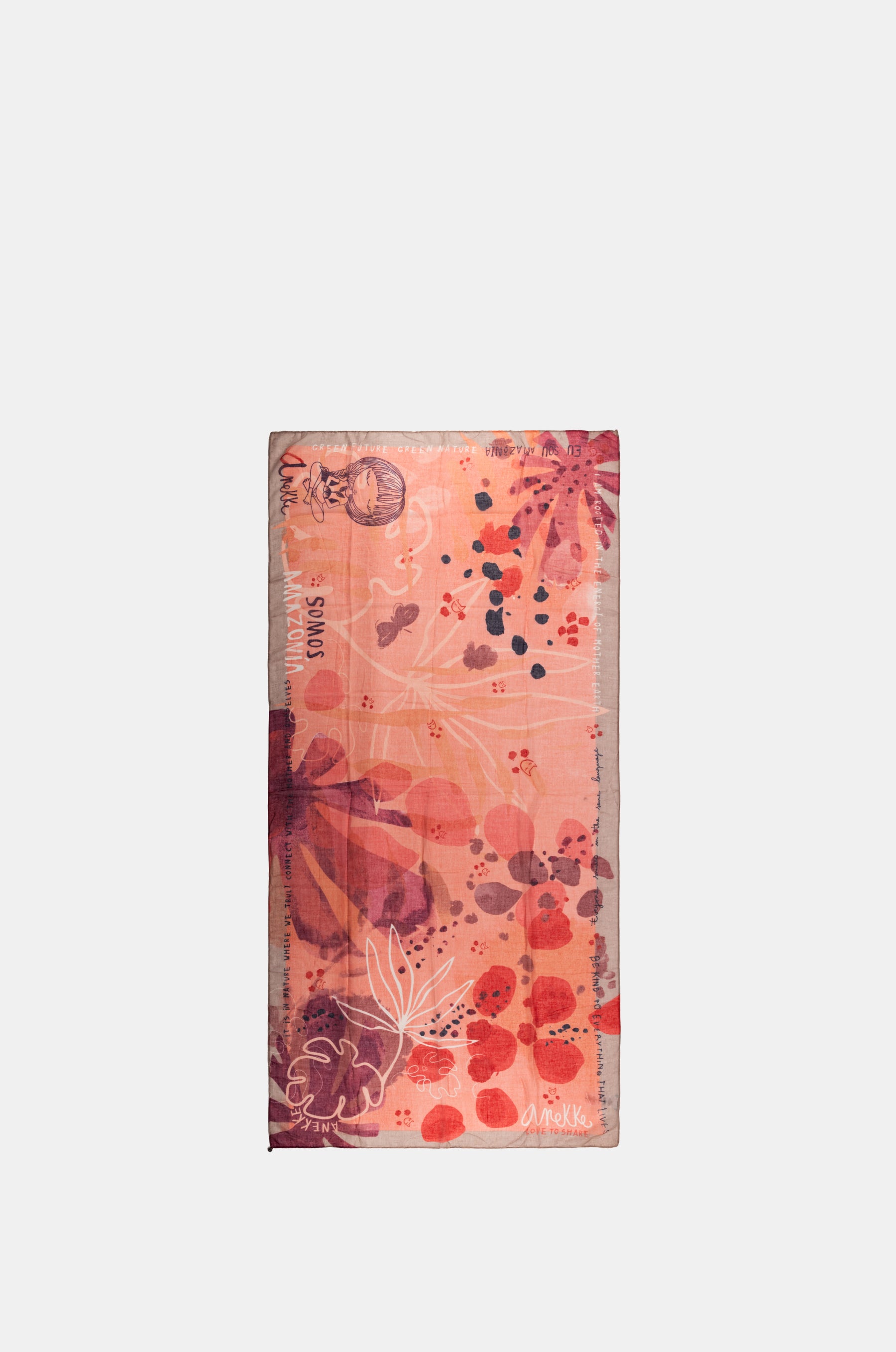 Amazonia nature print reddish scarf