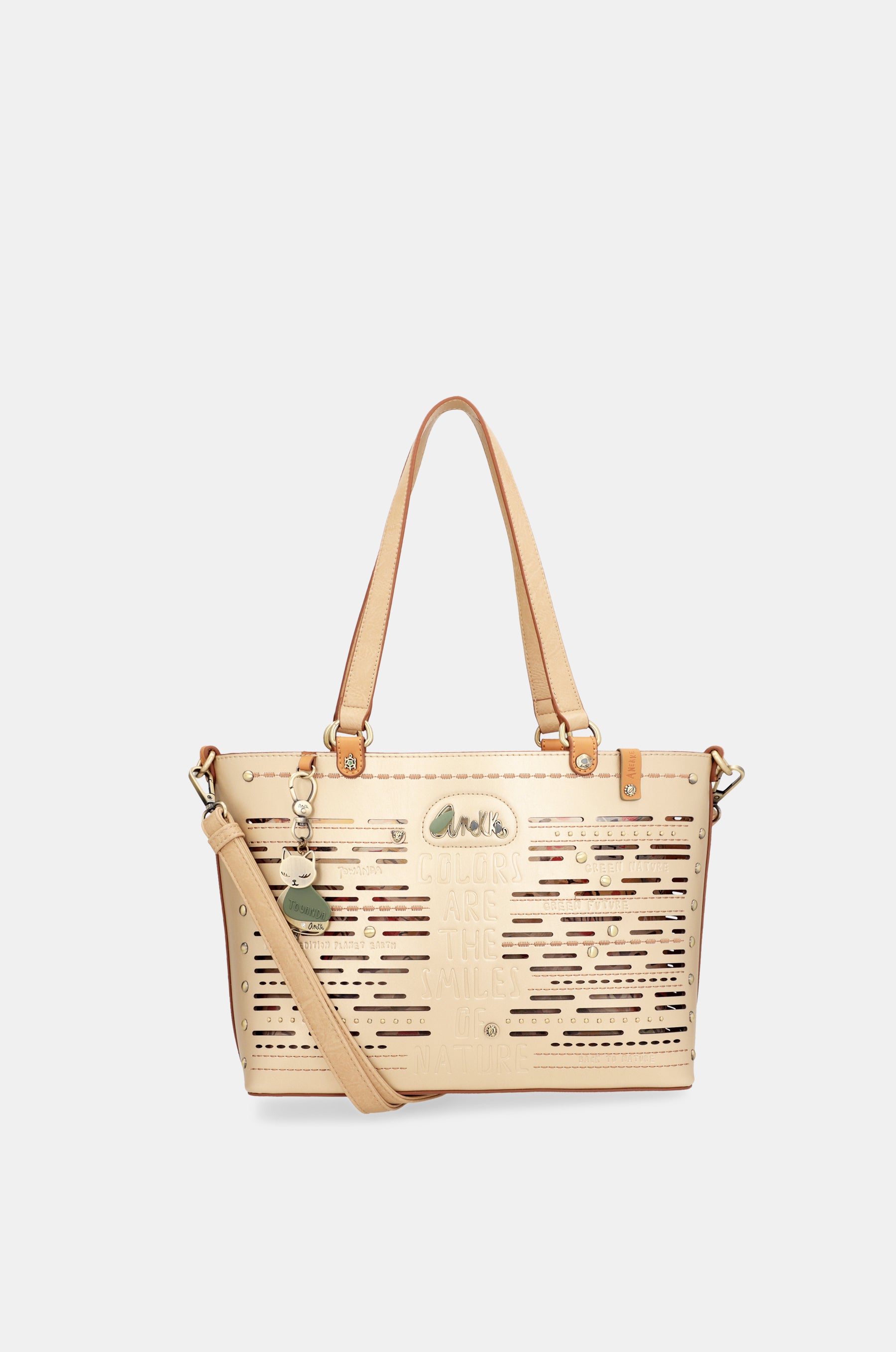 Nature Pachamama large golden tote bag
