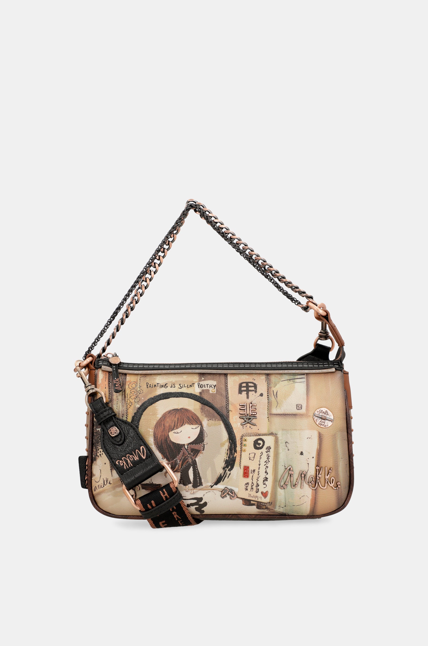 Shōen metal handle baguette bag