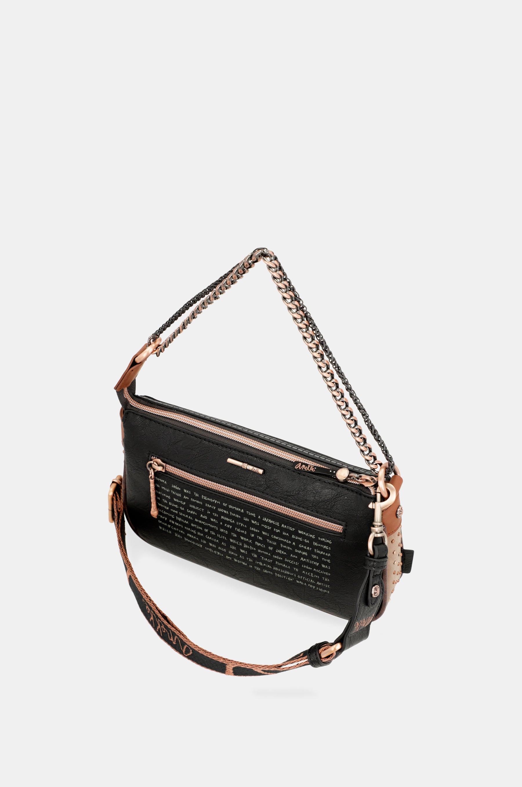 Shōen metal handle baguette bag