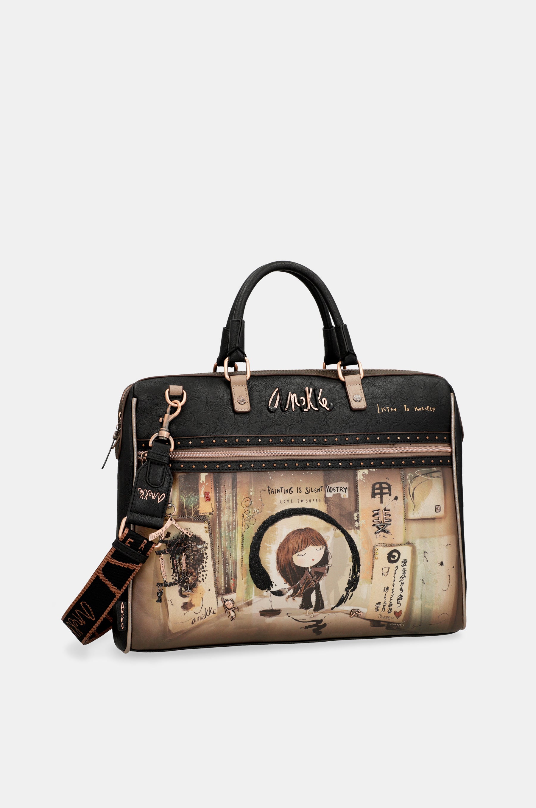 Shōen black briefcase