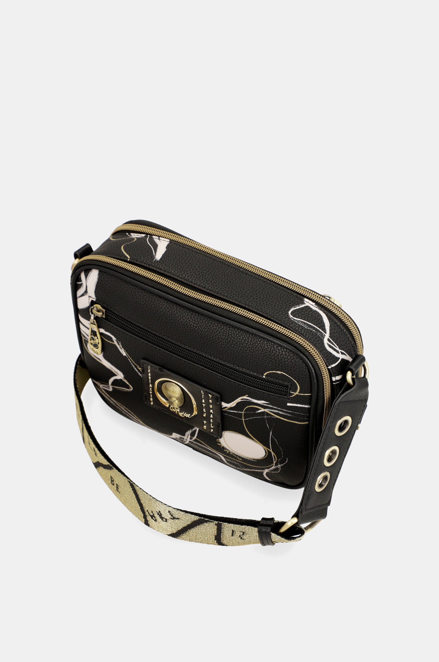 Nature Shodō black shoulder bag with 2 compartments