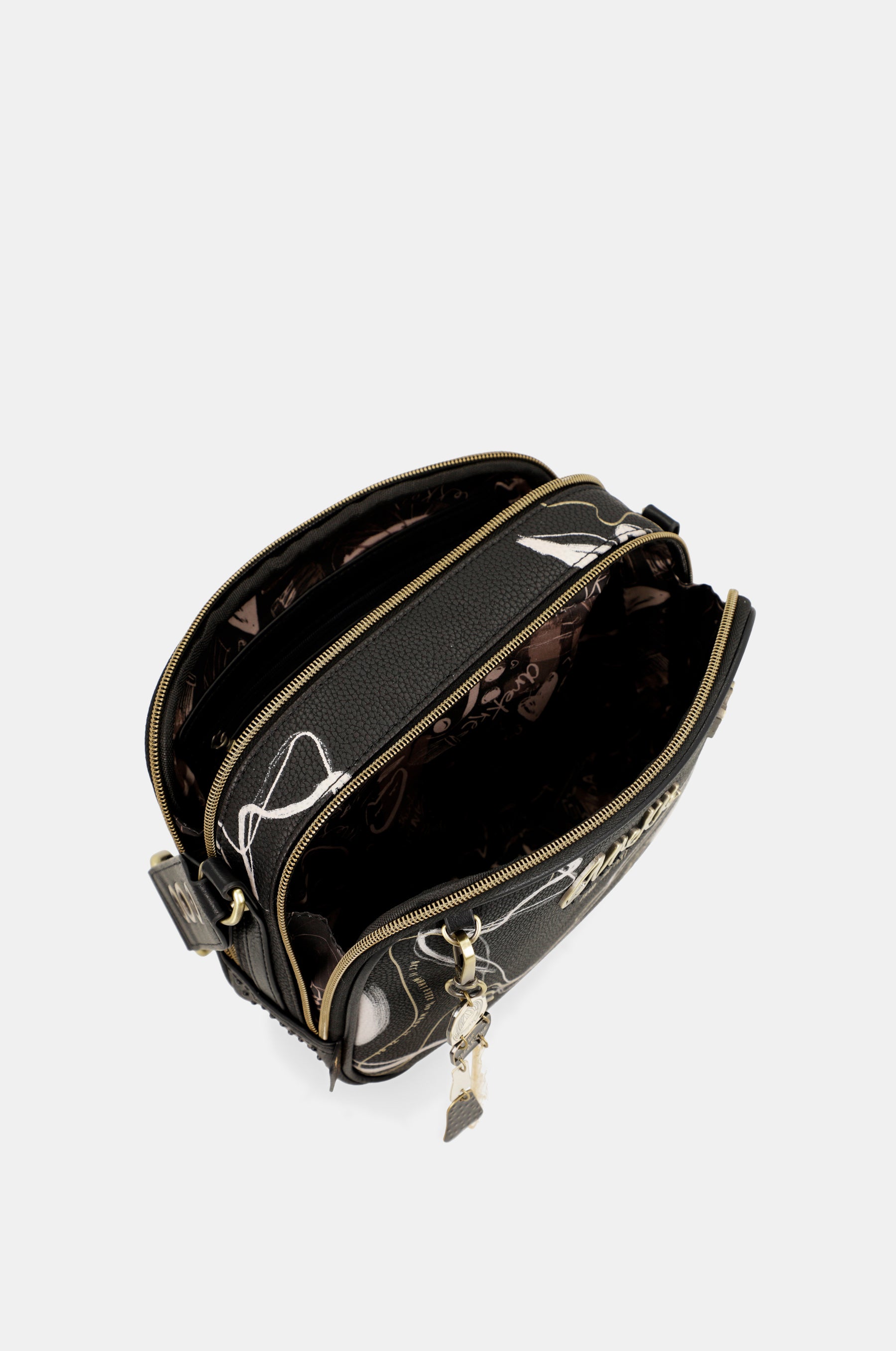 Nature Shodō black shoulder bag with 2 compartments