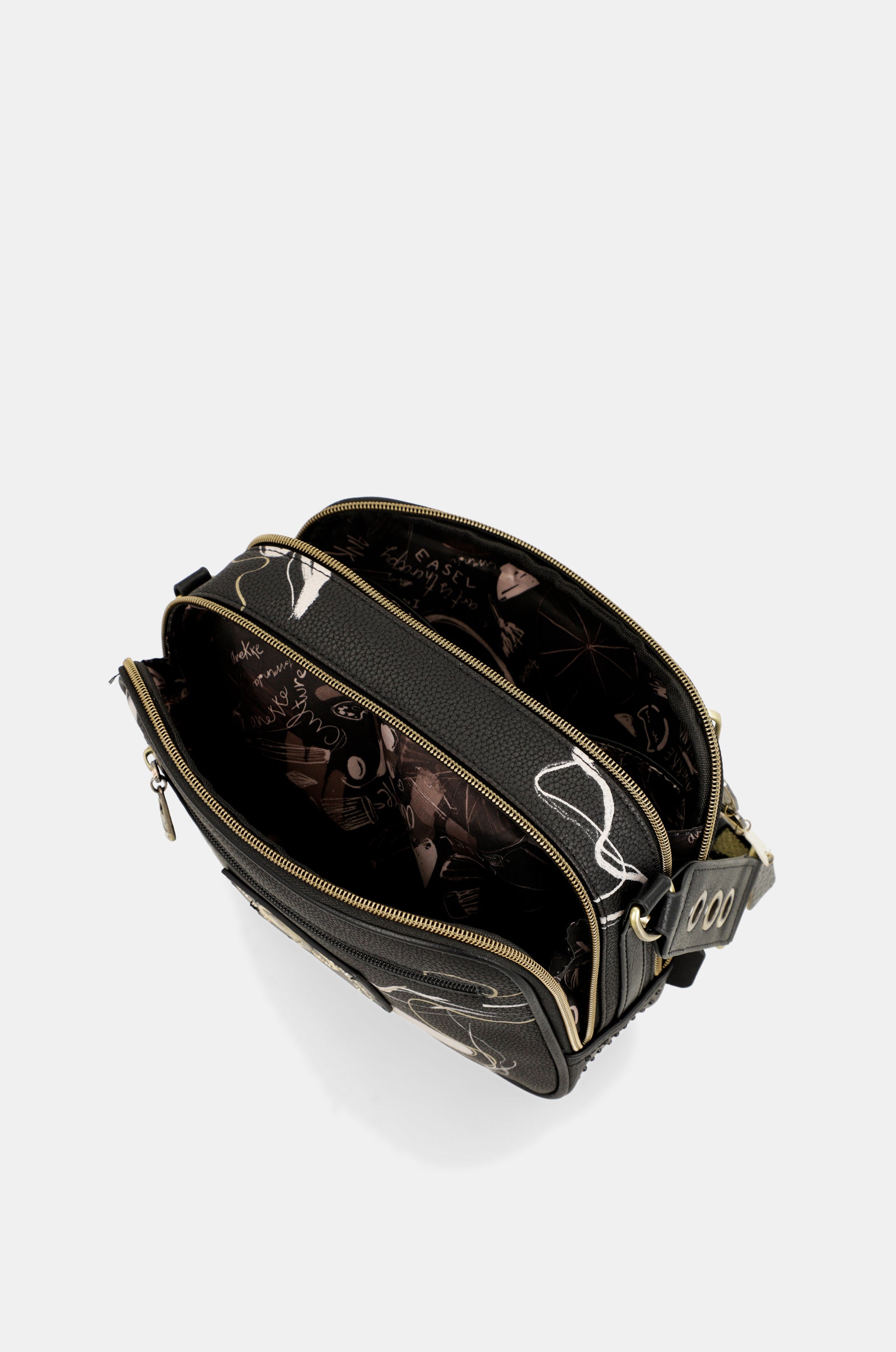 Nature Shodō black shoulder bag with 2 compartments