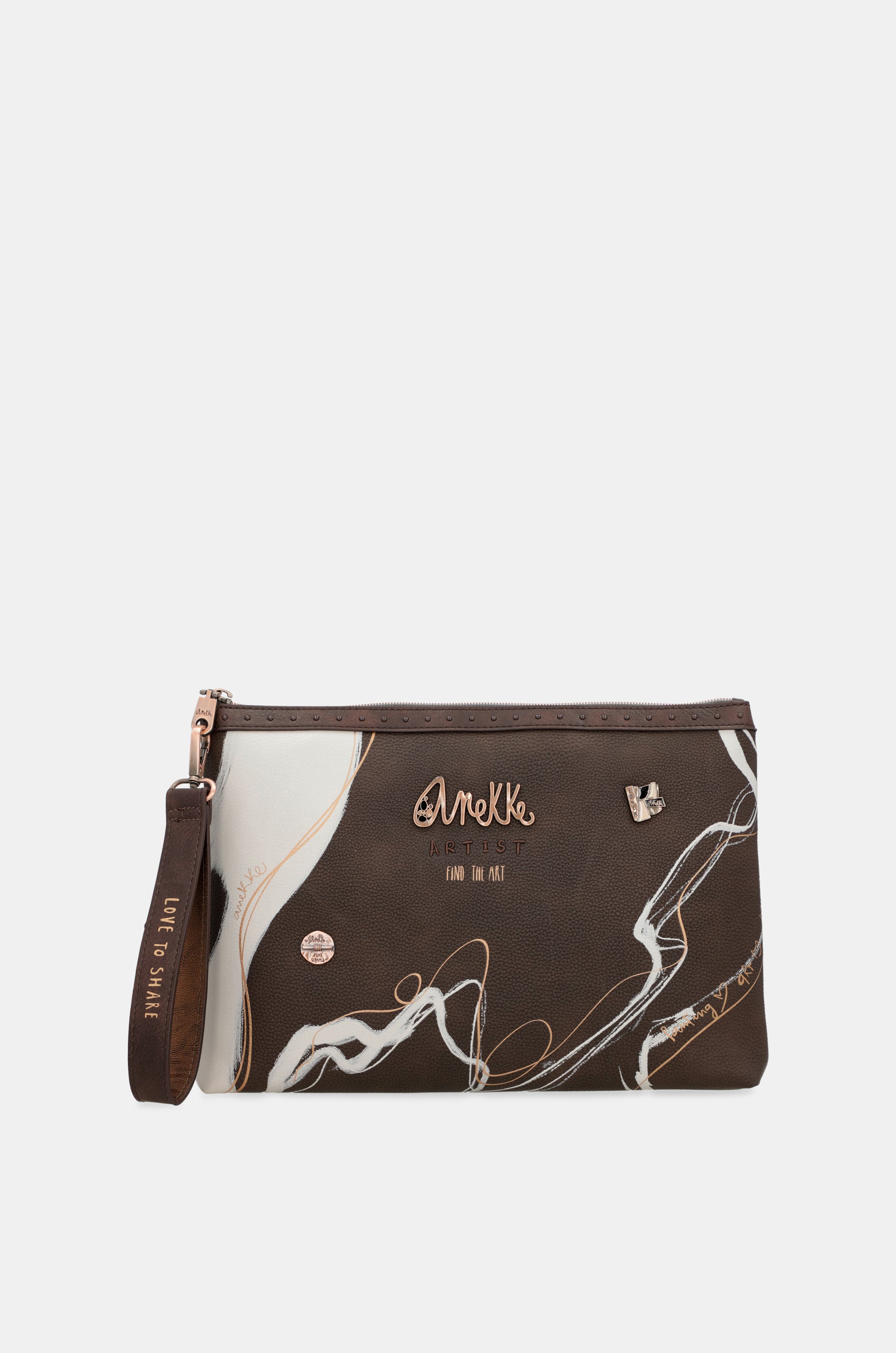 Nature Shodō brown clutch bag