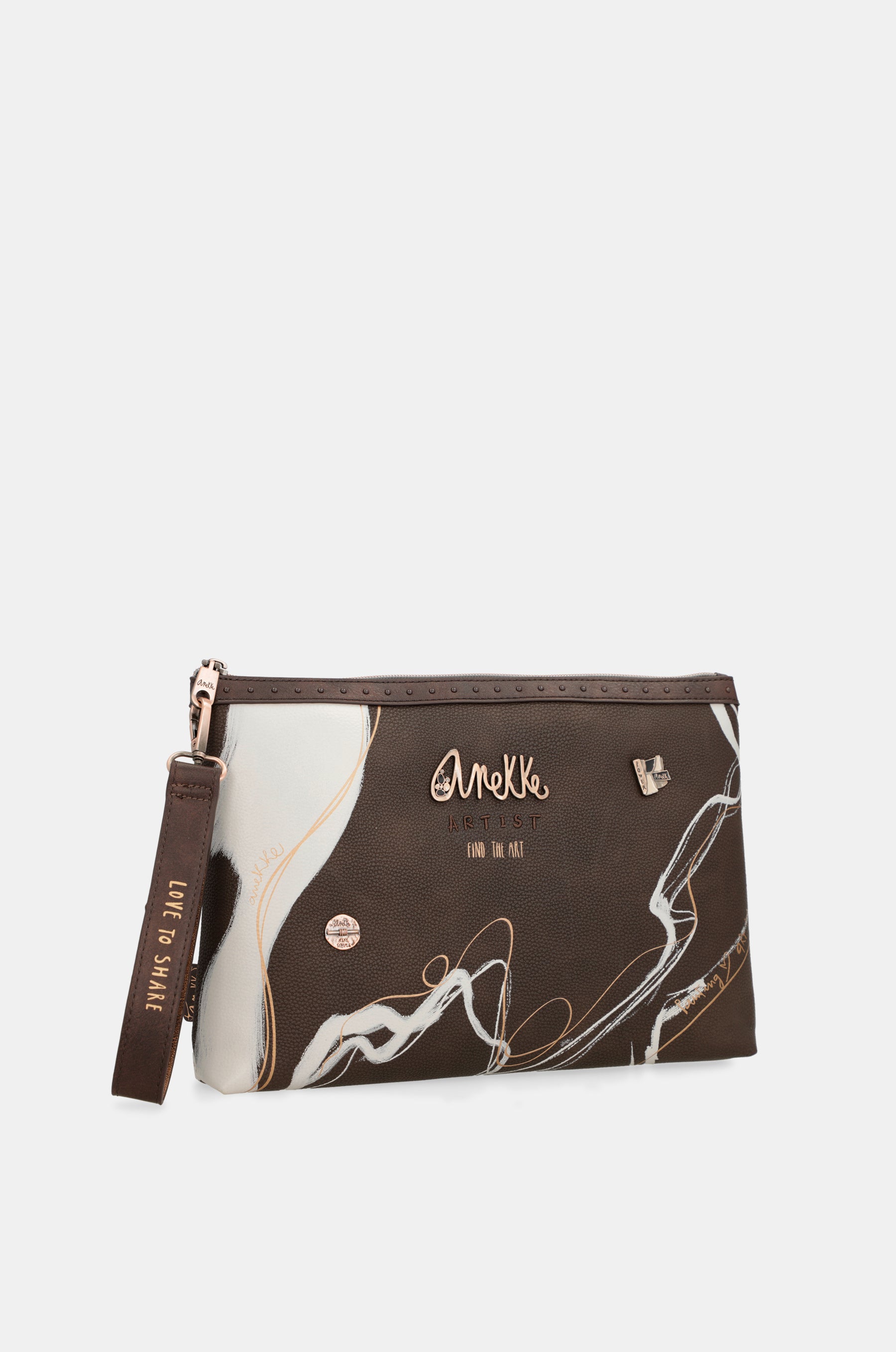Nature Shodō brown clutch bag