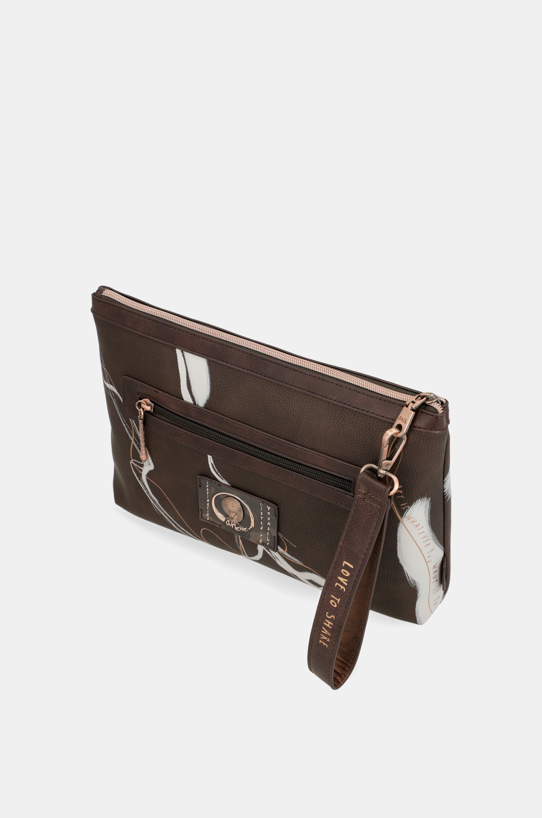 Nature Shodō brown clutch bag