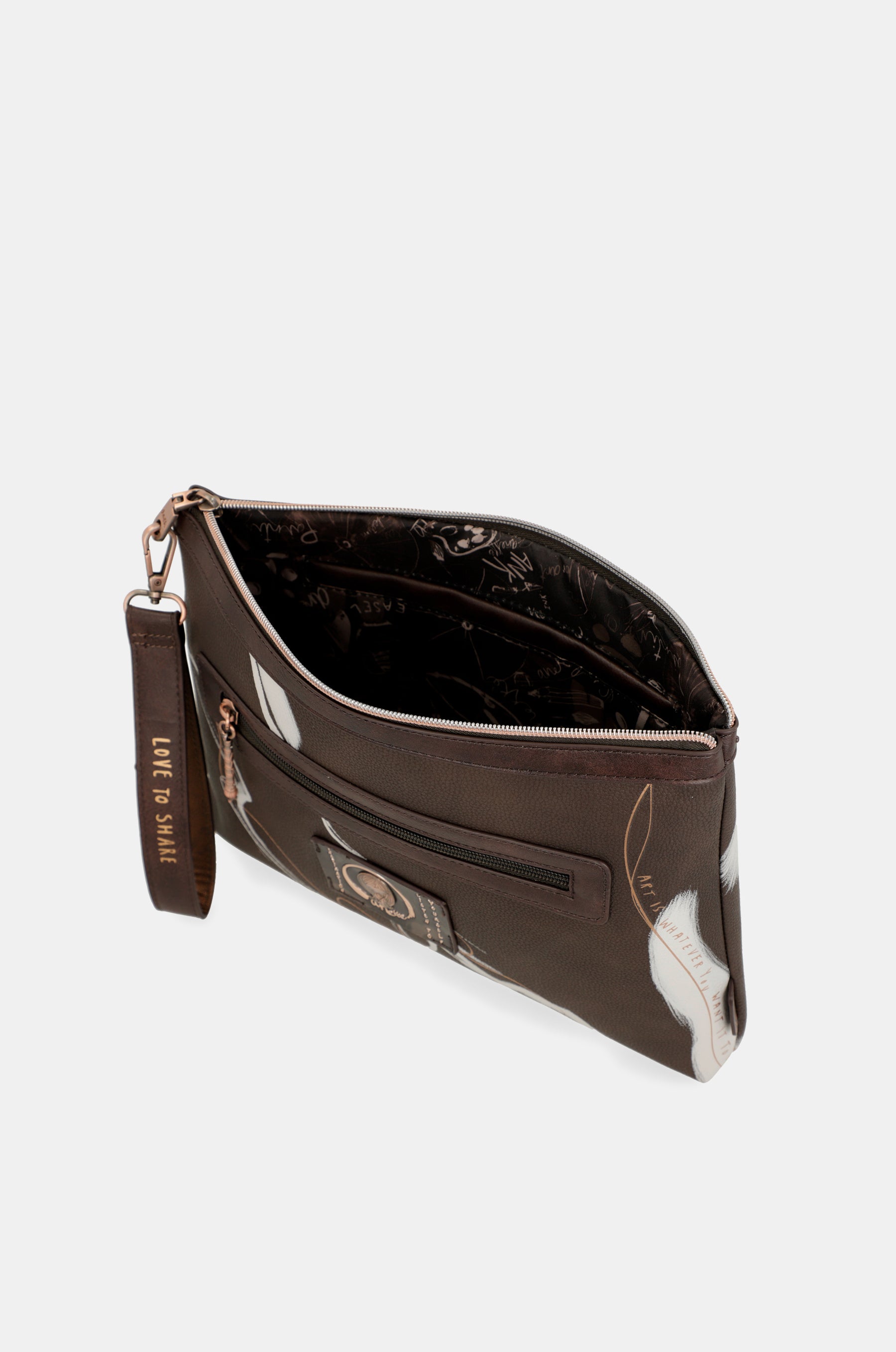 Nature Shodō brown clutch bag