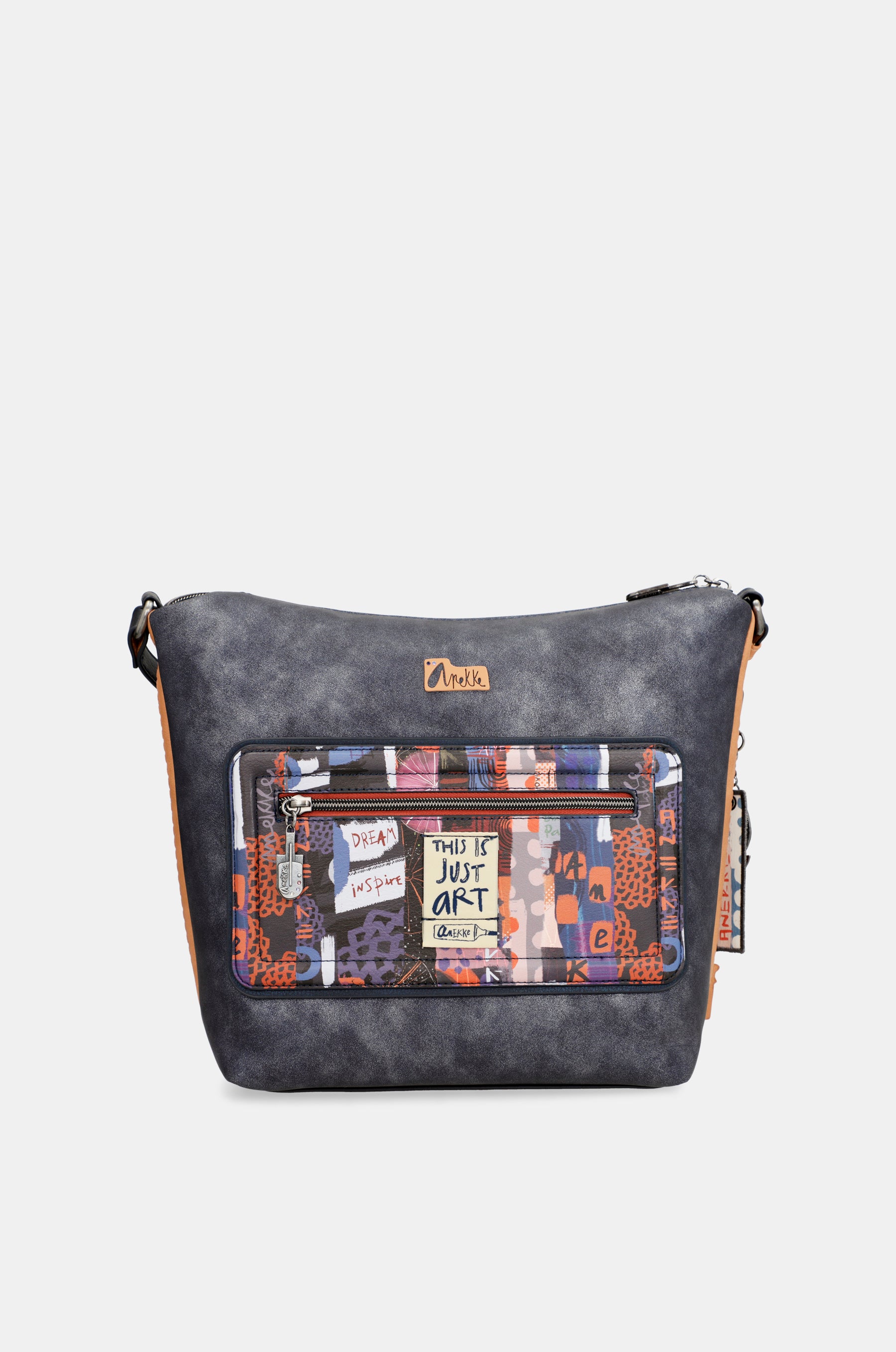 Contemporary large printed messenger bag