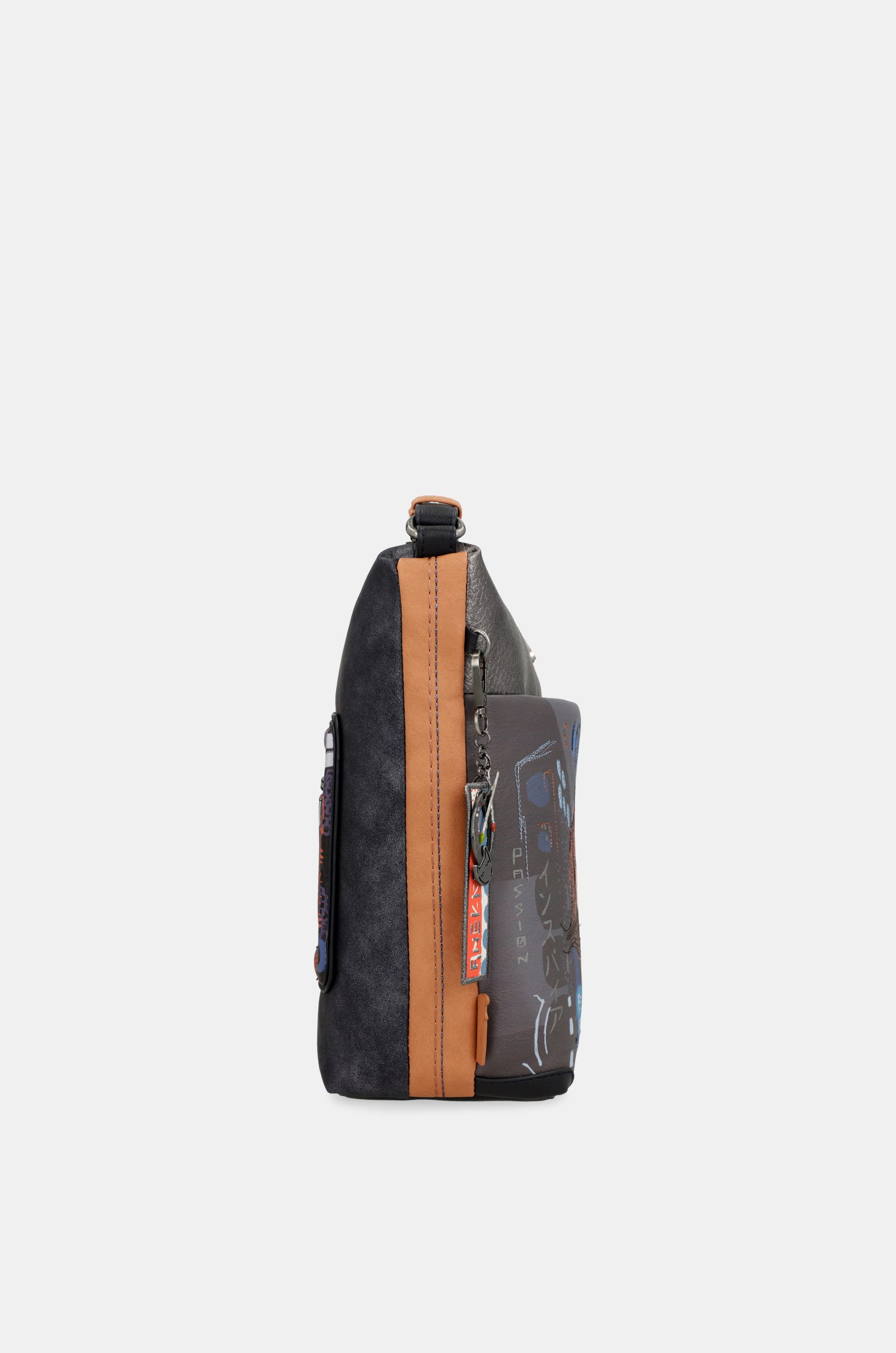 Contemporary large printed messenger bag