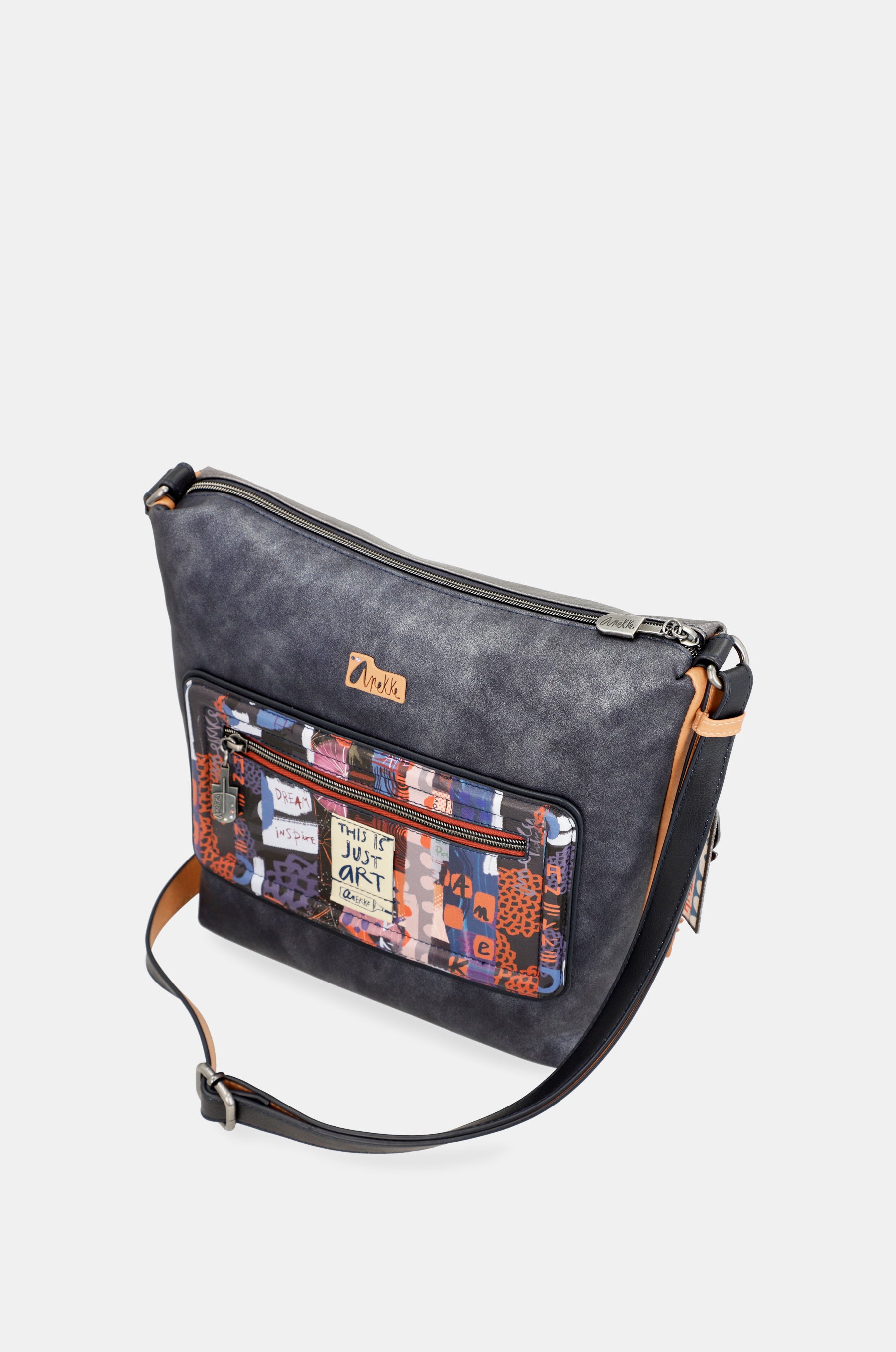 Contemporary large printed messenger bag