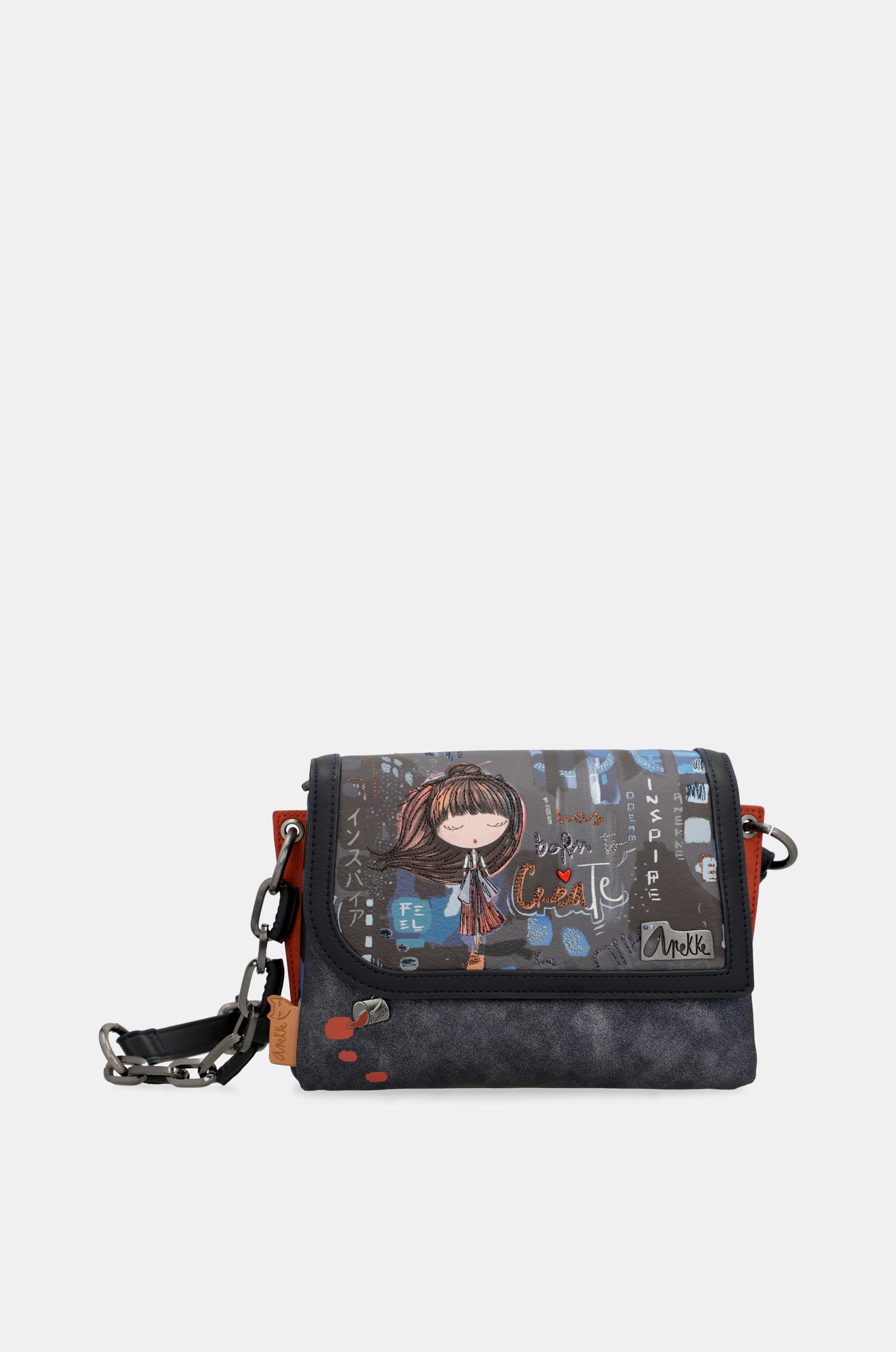 Contemporary flap shoulder bag