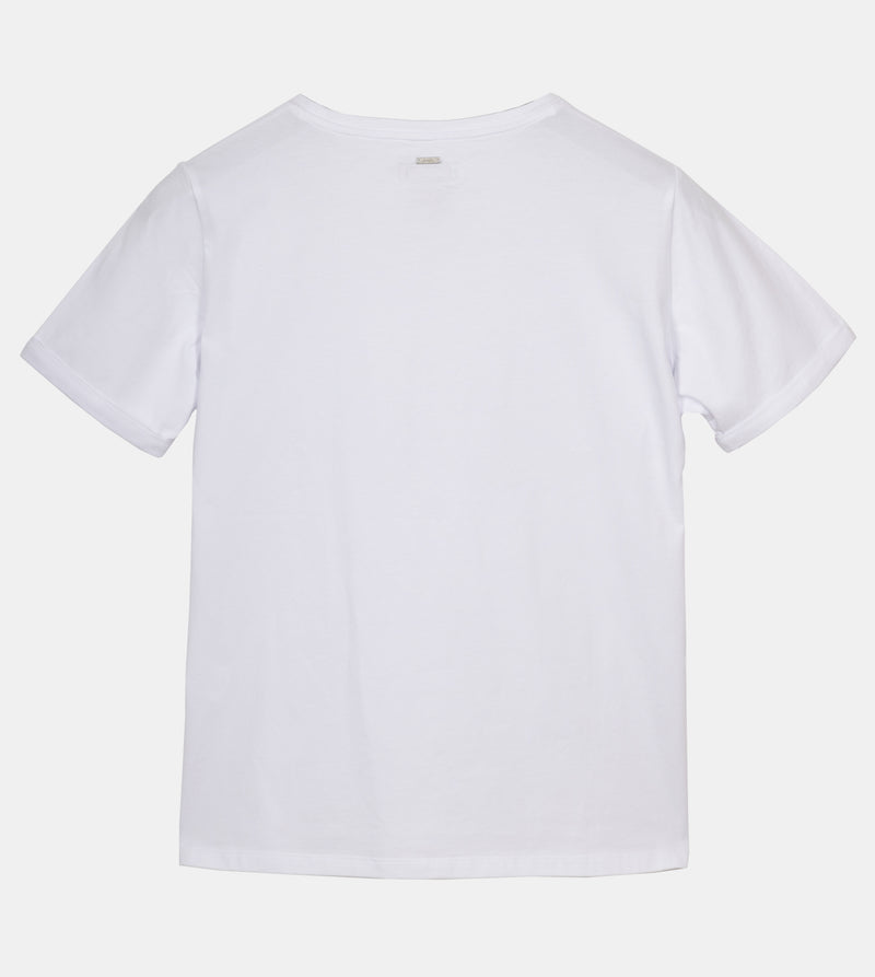 Camiseta blanca purpurina