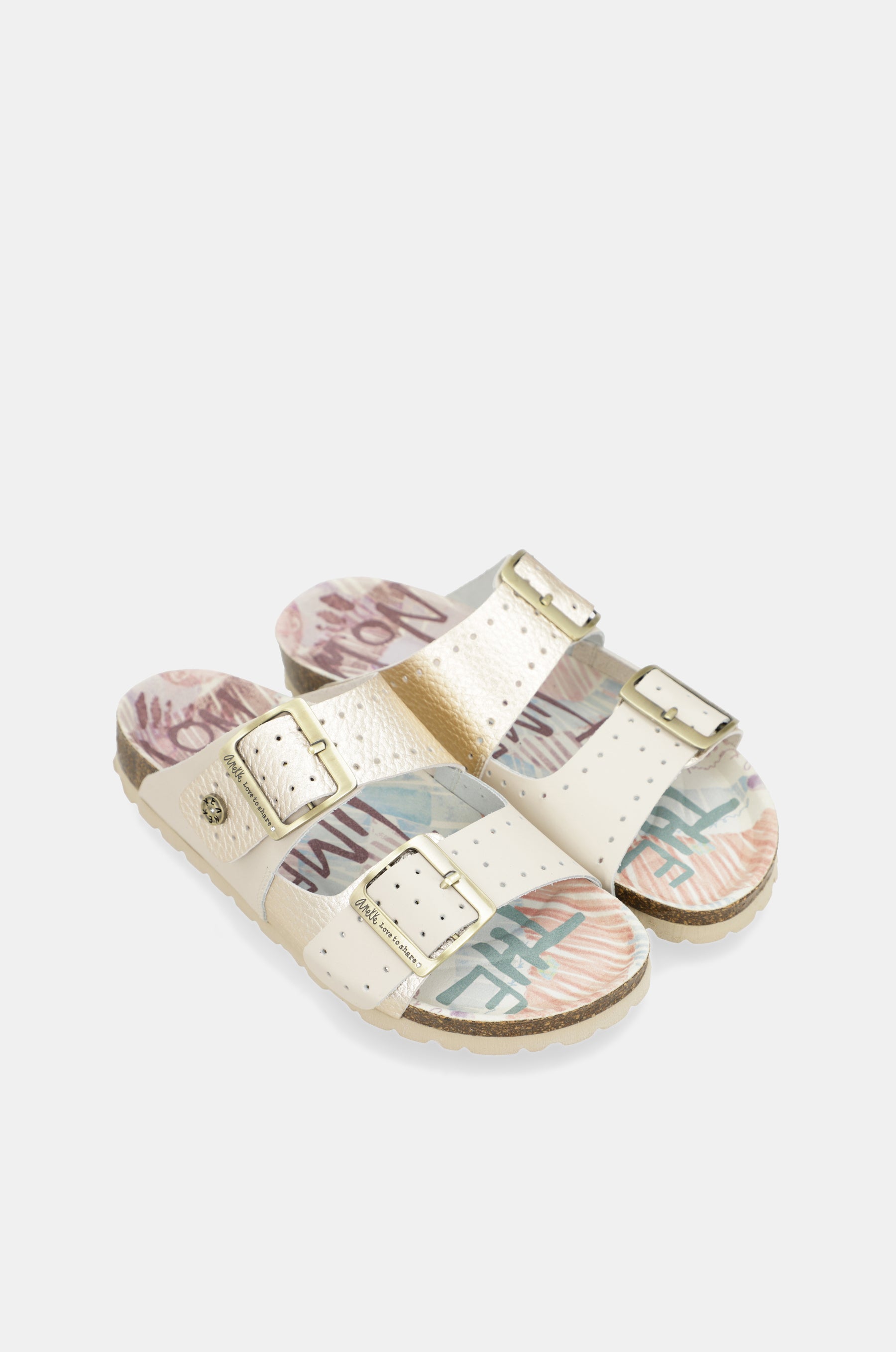 Women's gold bio sandals
