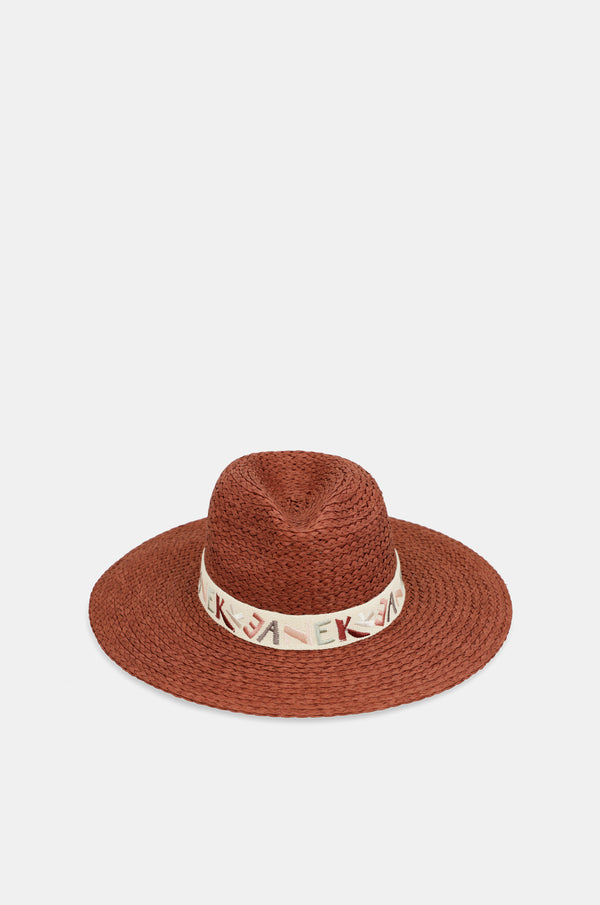 Terracotta raffia hat