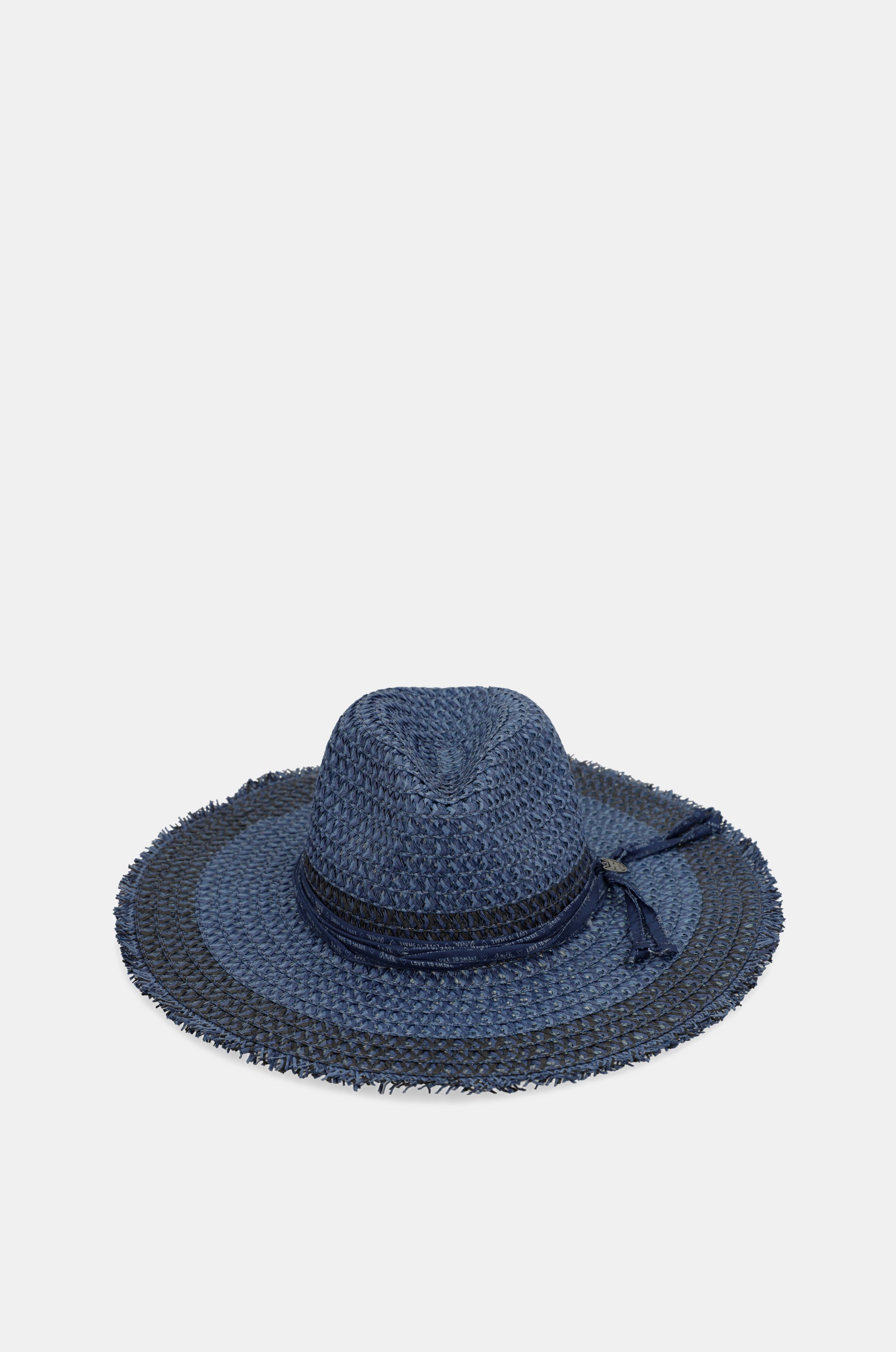 Two-tone raffia hat