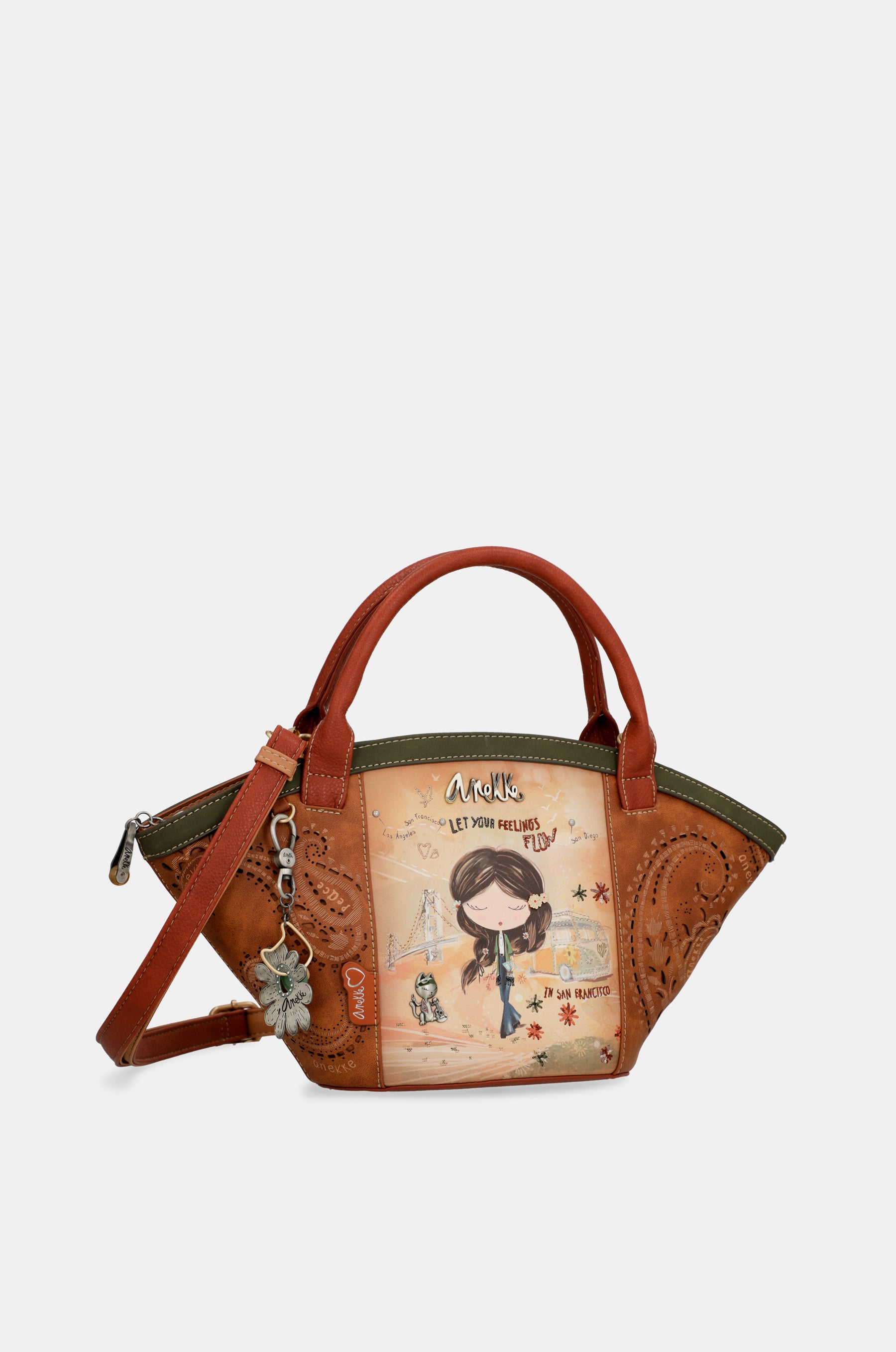 Peace & Love camel basket bag