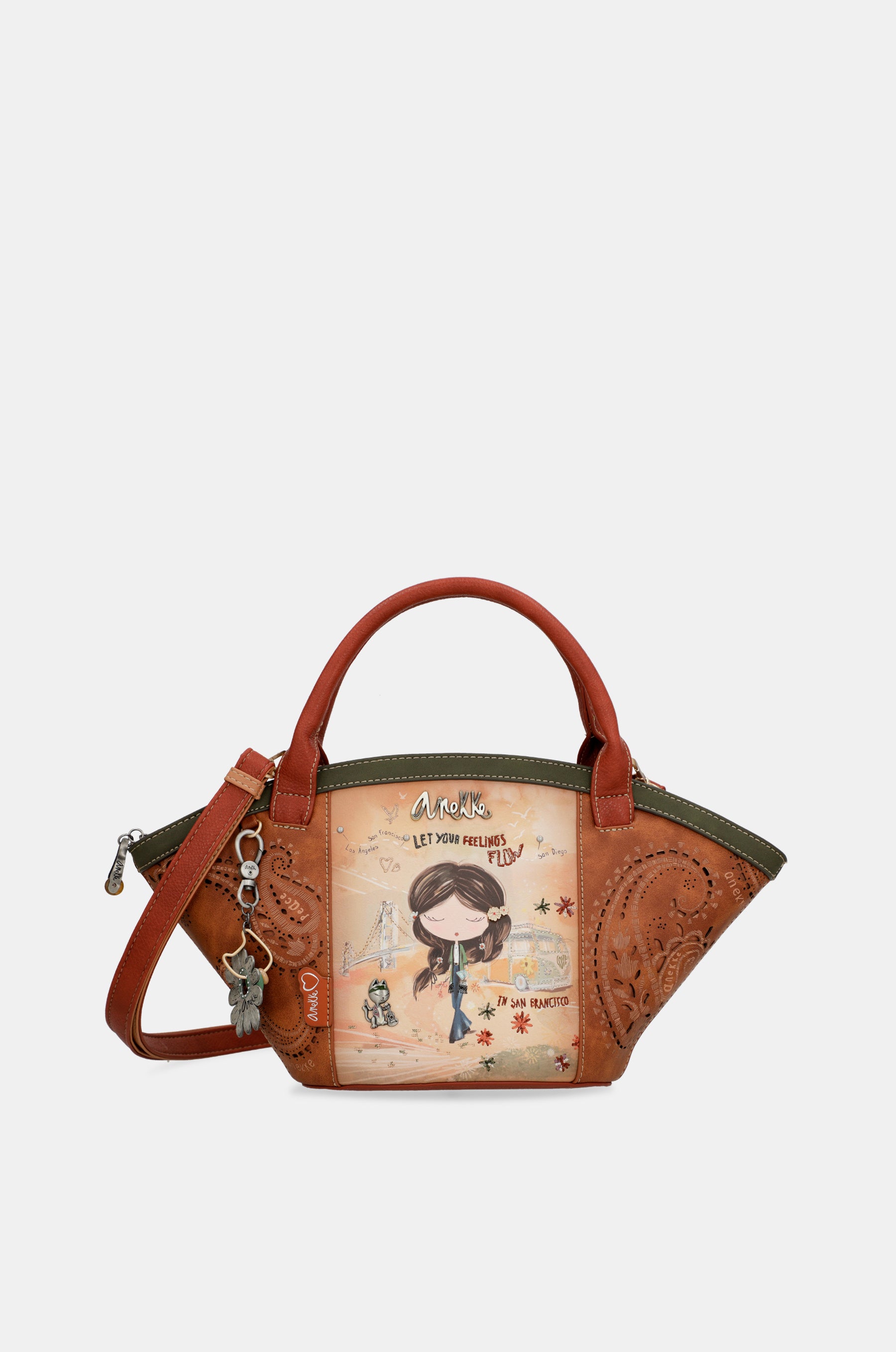 Peace & Love camel basket bag