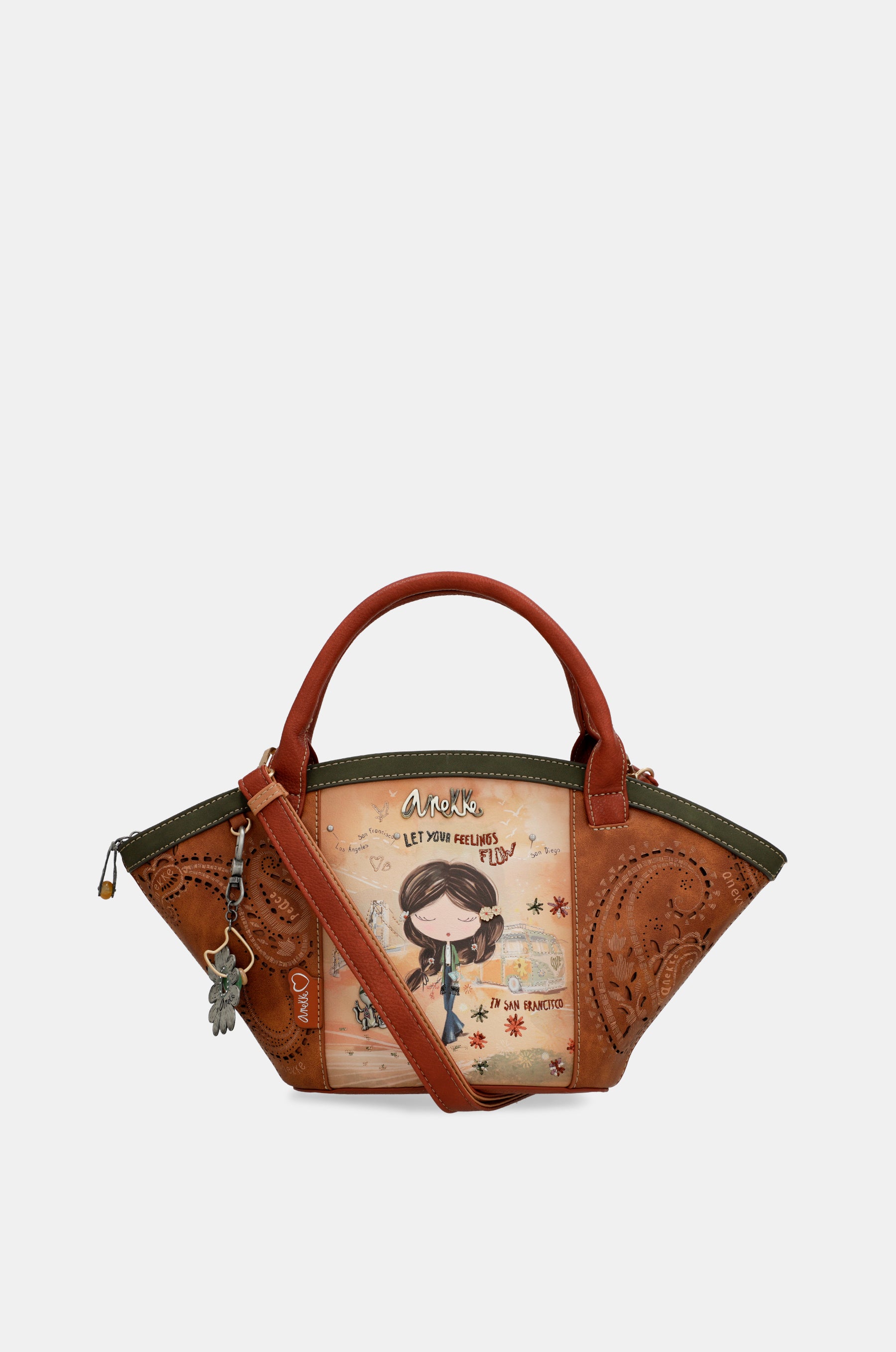 Peace & Love camel basket bag