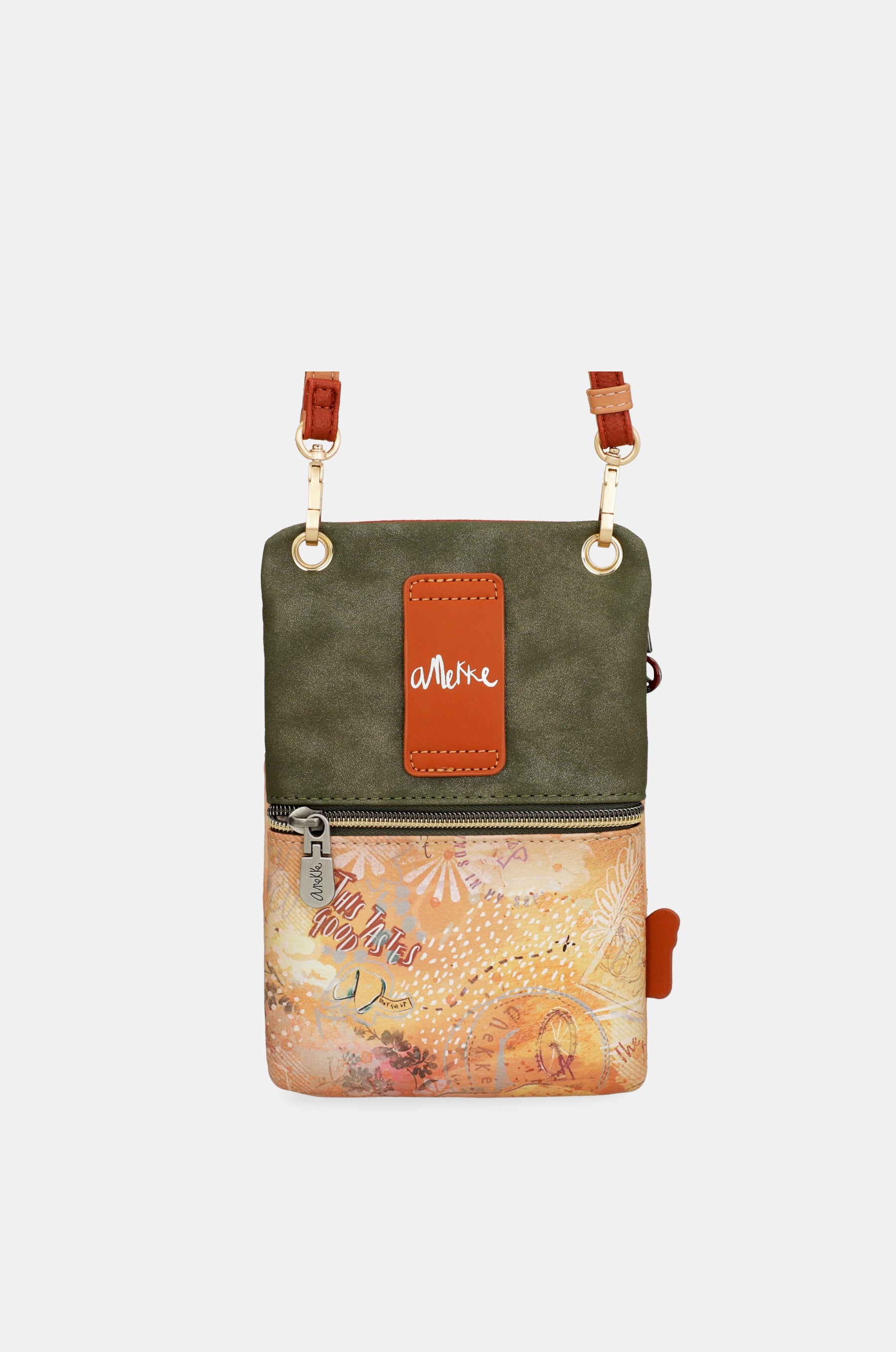 Peace & Love camel mini crossbody bag