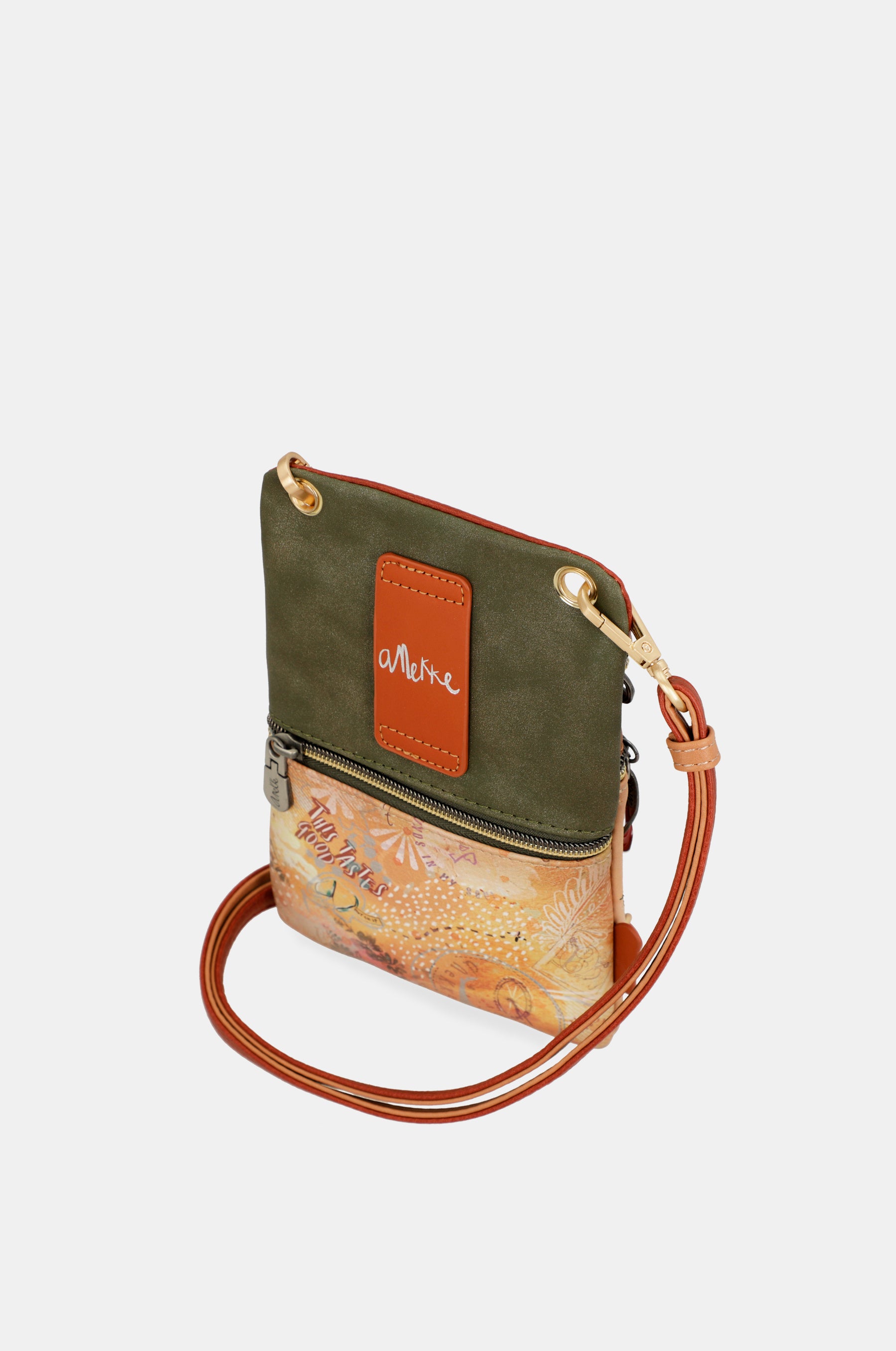 Peace & Love camel mini crossbody bag