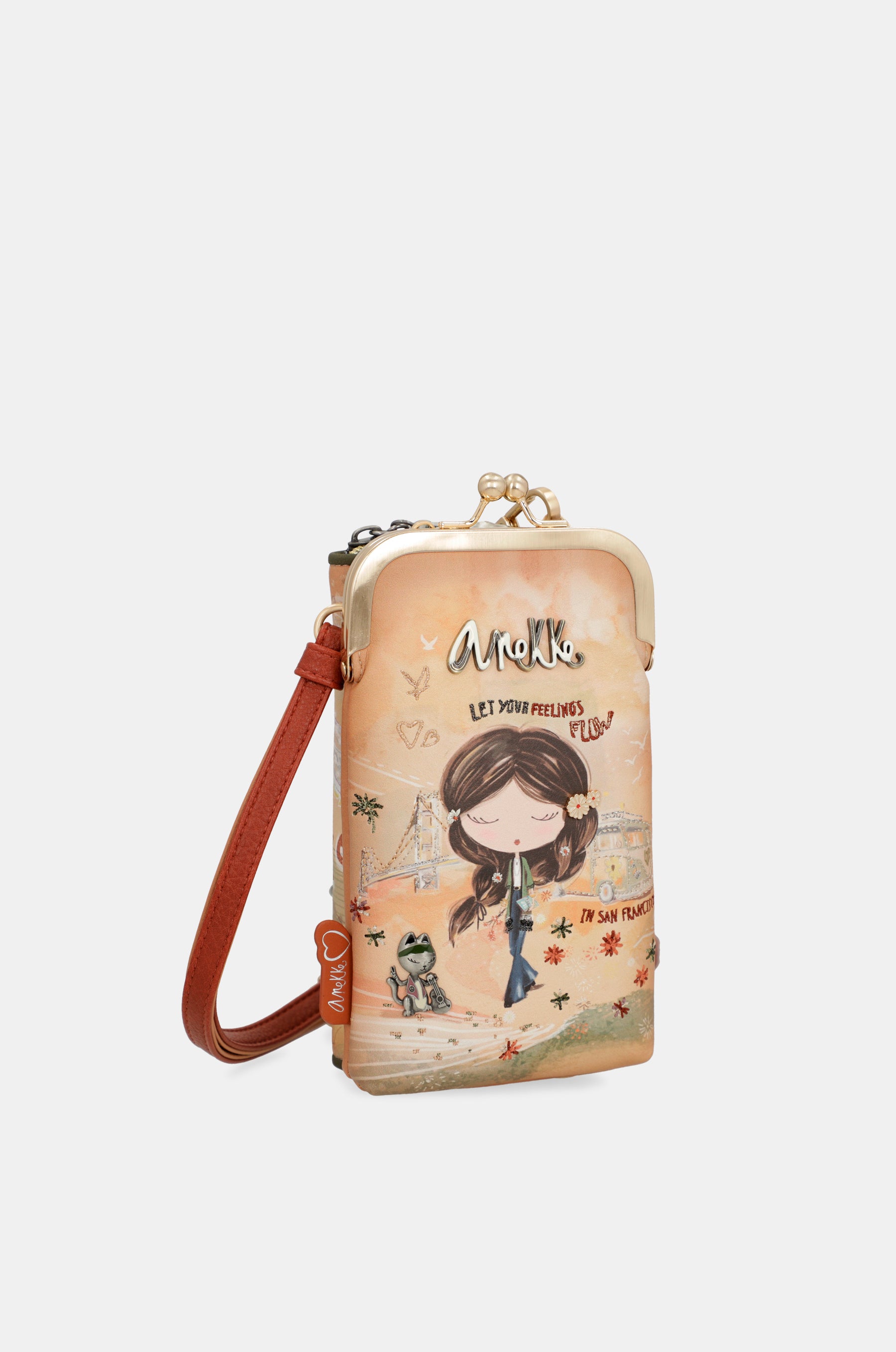 Peace & Love camel 3-in-1 RFID wallet bag