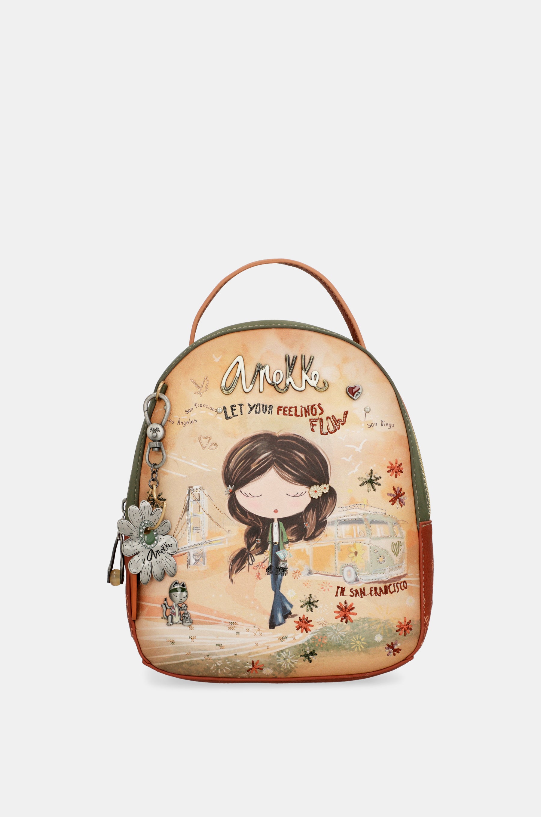 Peace & Love camel small backpack