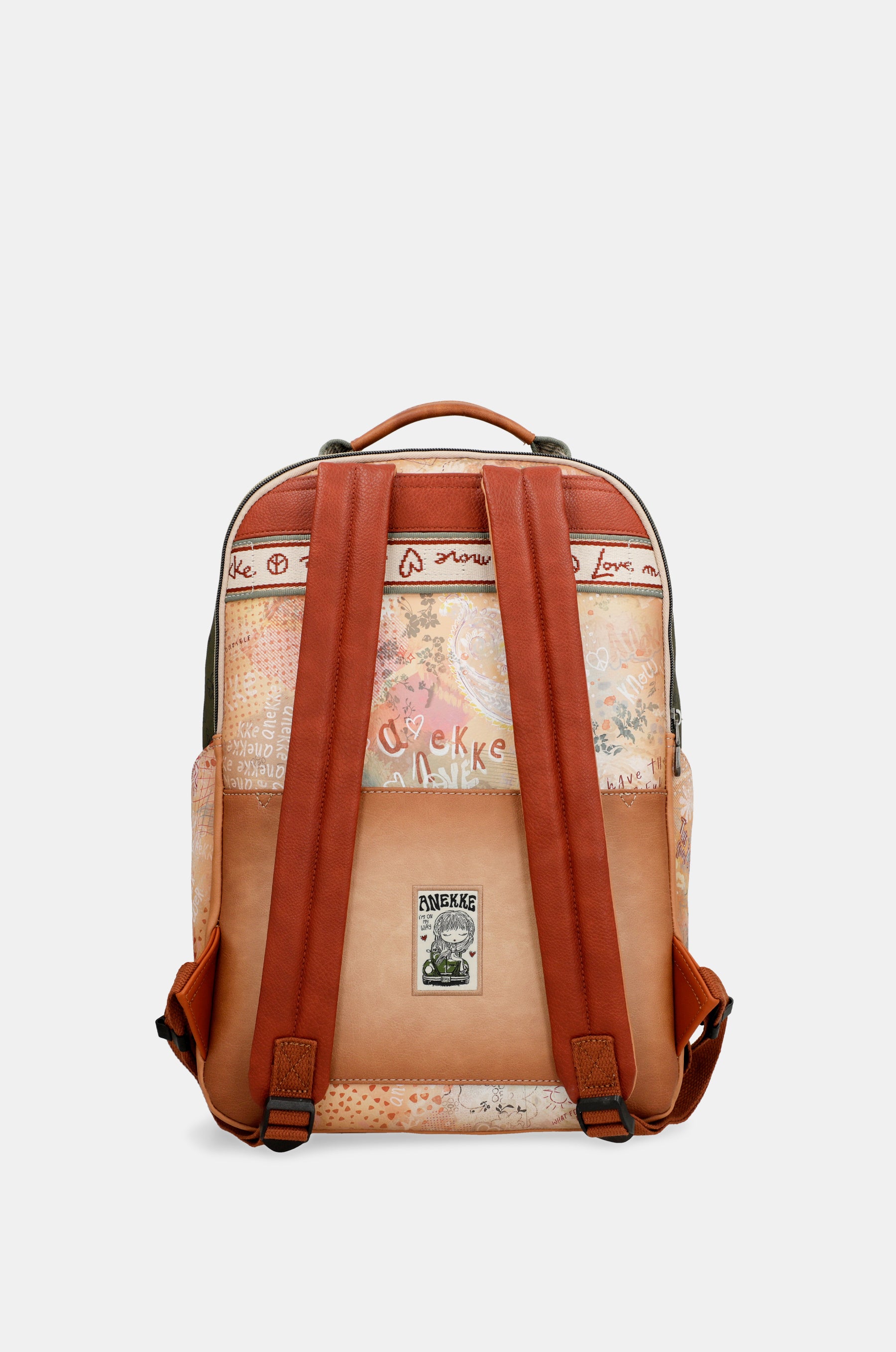 Peace & Love camel school backpack