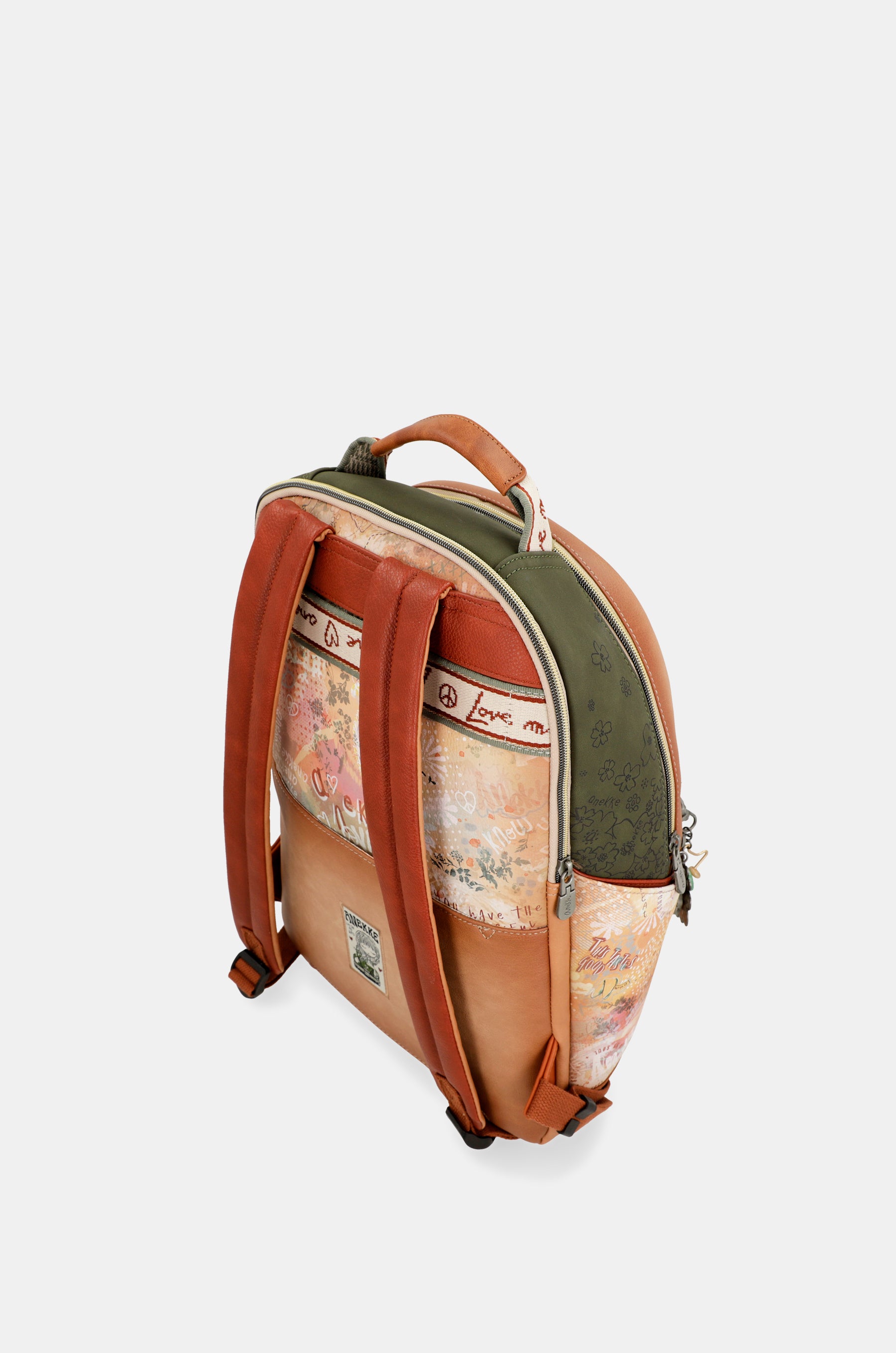 Peace & Love camel school backpack
