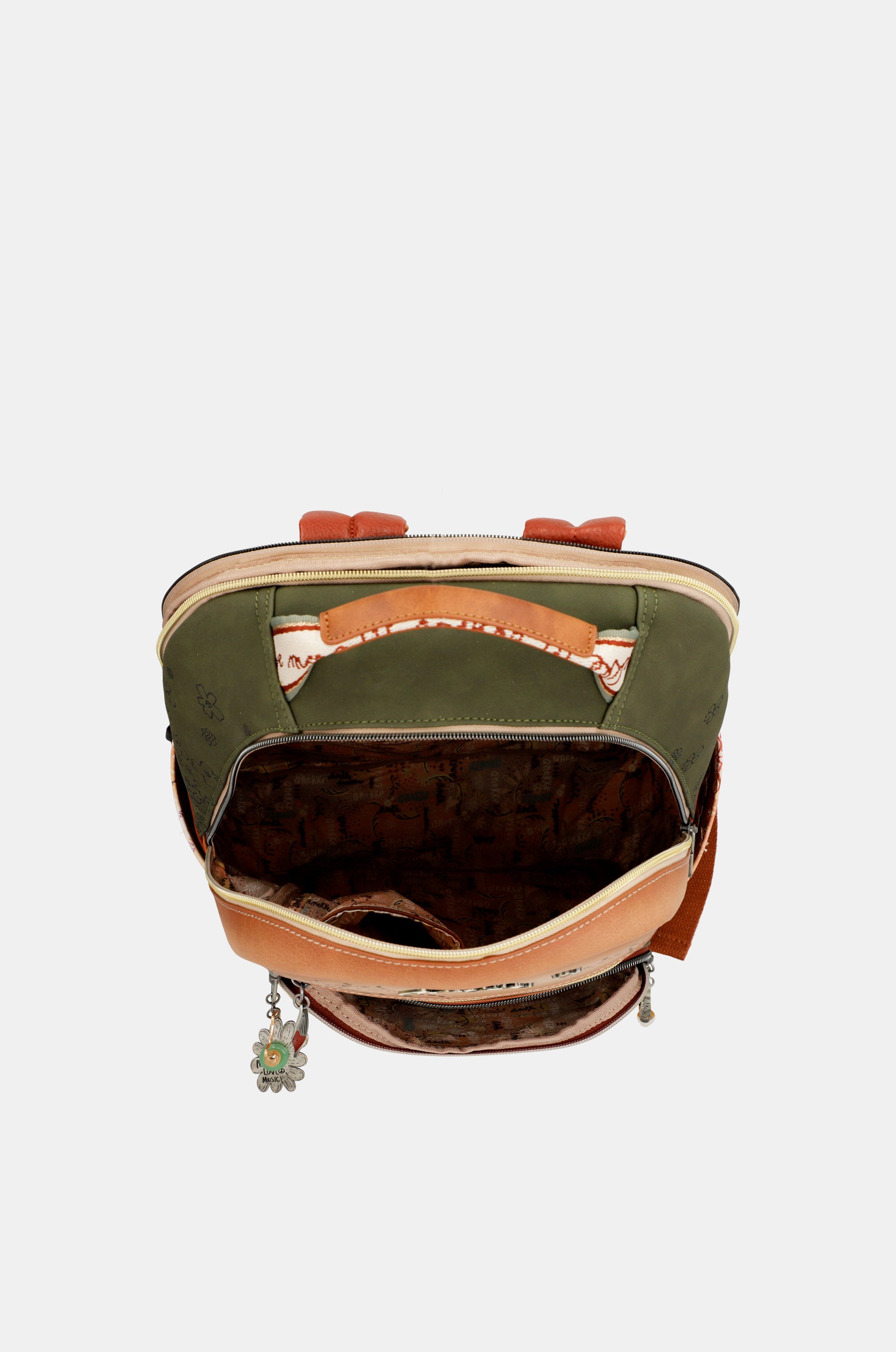 Peace & Love camel school backpack