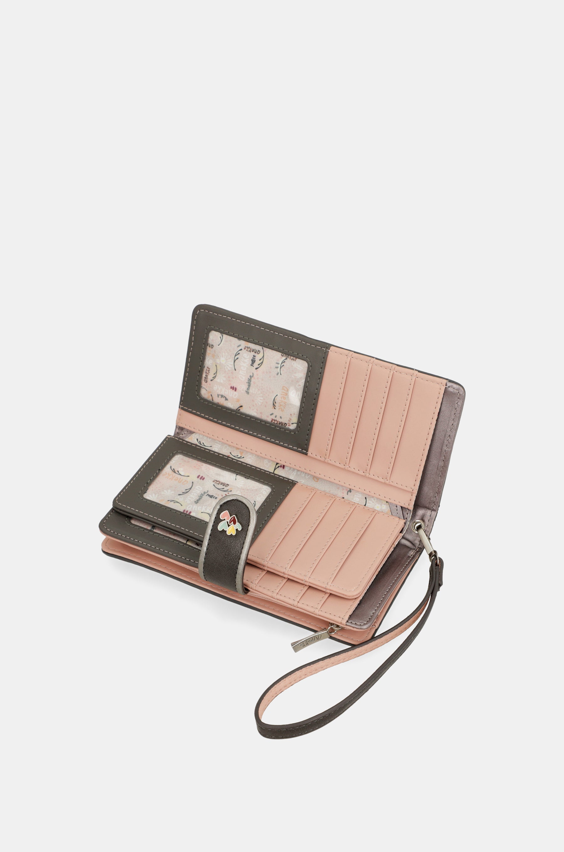 Peace & Love pink large RFID wallet