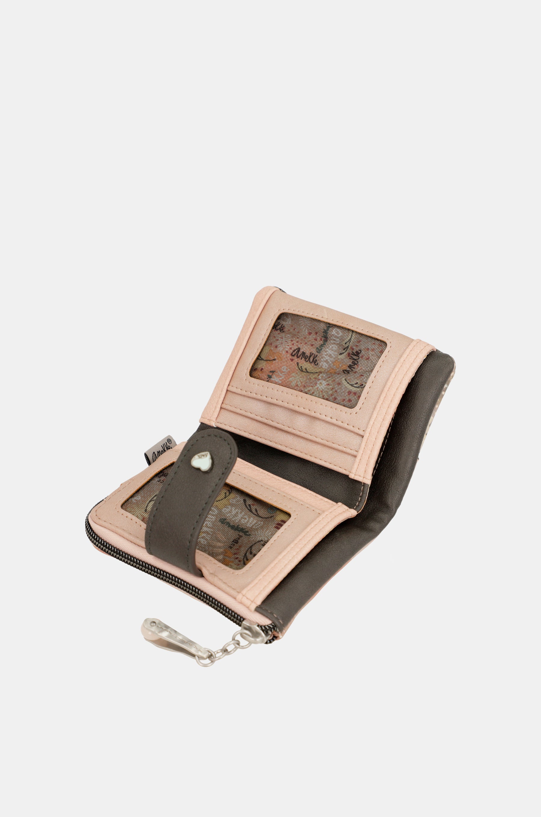 Peace & Love pink small RFID wallet
