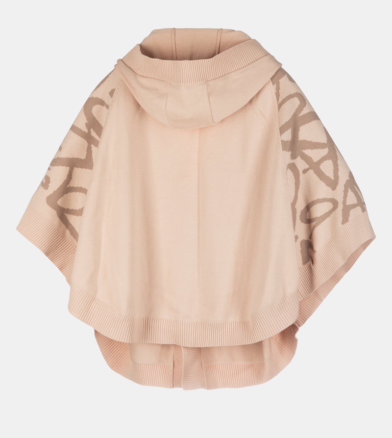 Beige poncho-style jacket