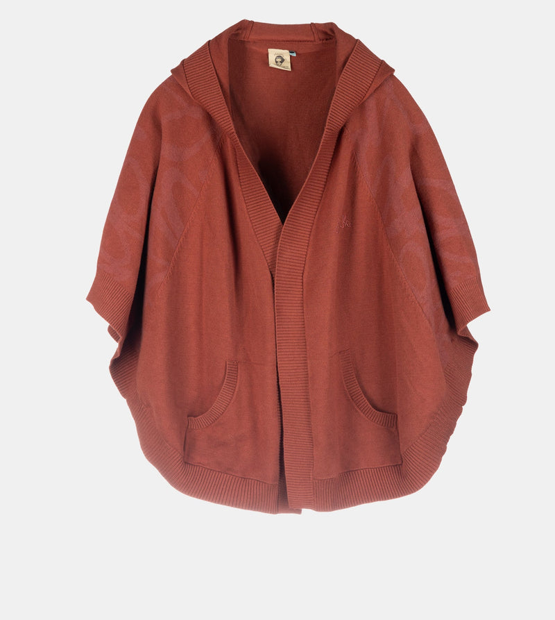 Red poncho-style jacket