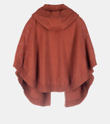 Red poncho-style jacket