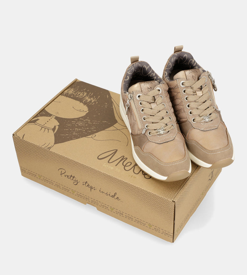 Dreams brown wedge sneakers