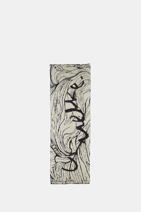 Black combined knitted scarf