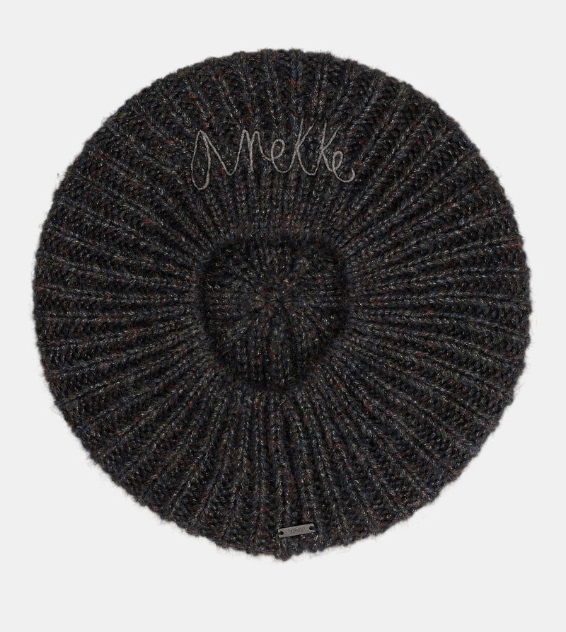 Black knitted beret