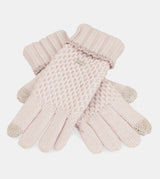 Pink knitted gloves