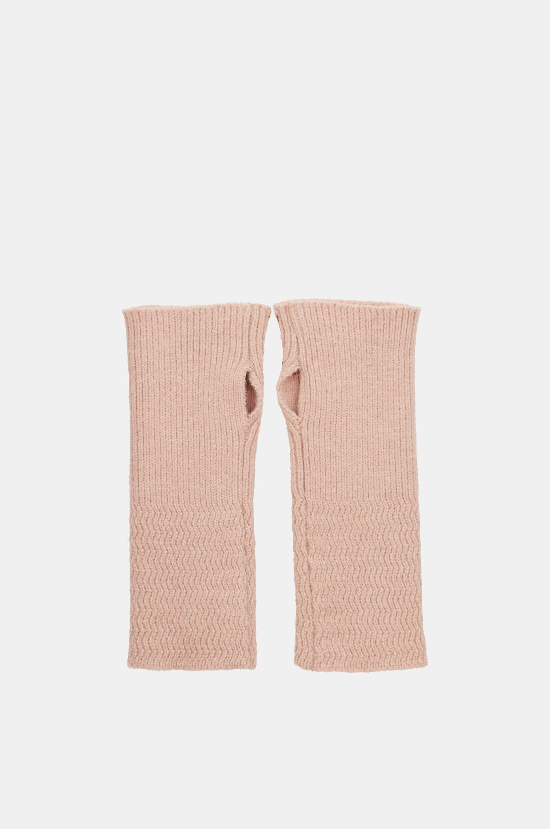 Beige knitted gloves