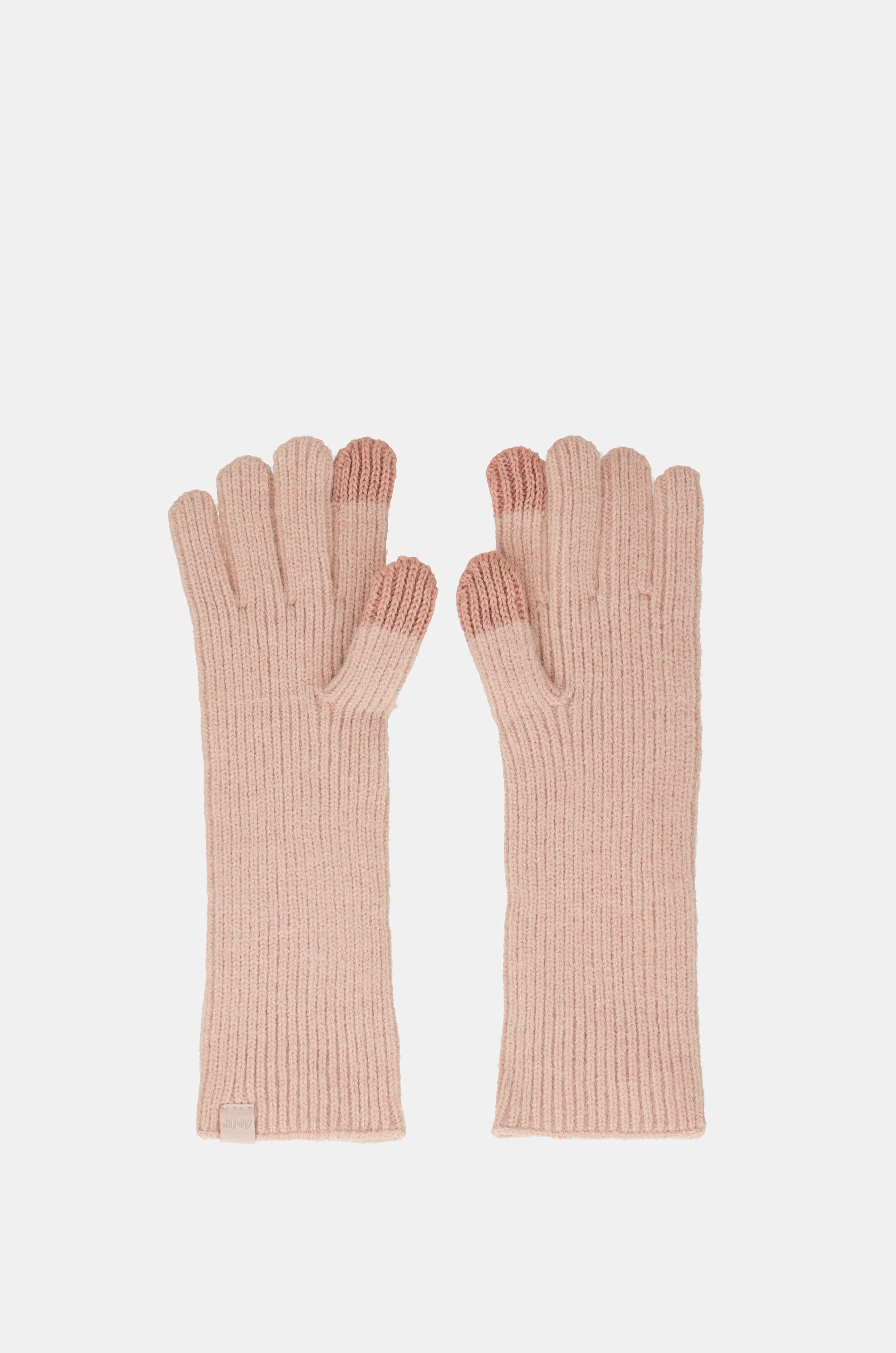 Beige knitted gloves